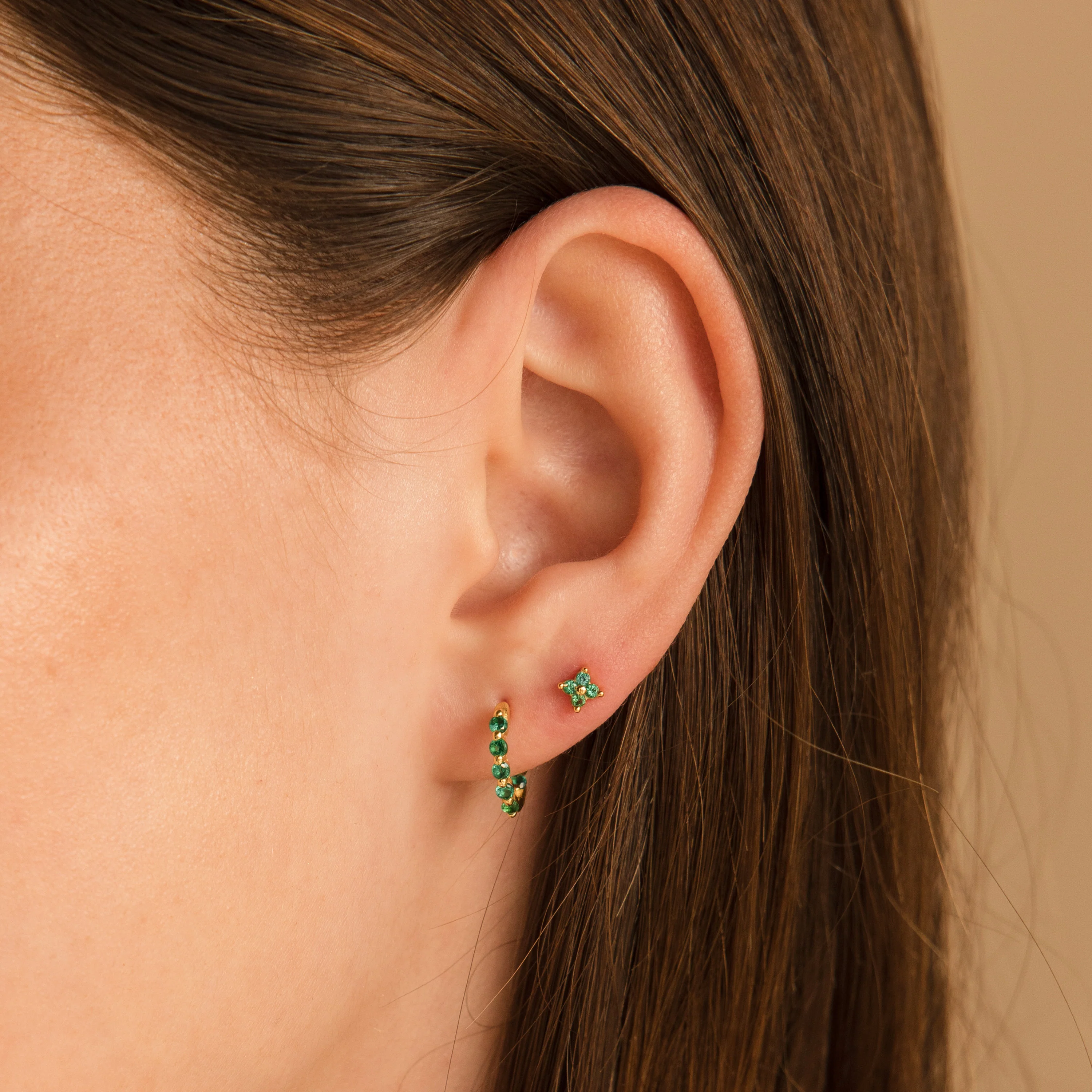 Emerald Ivy Flower Studs - Image 8