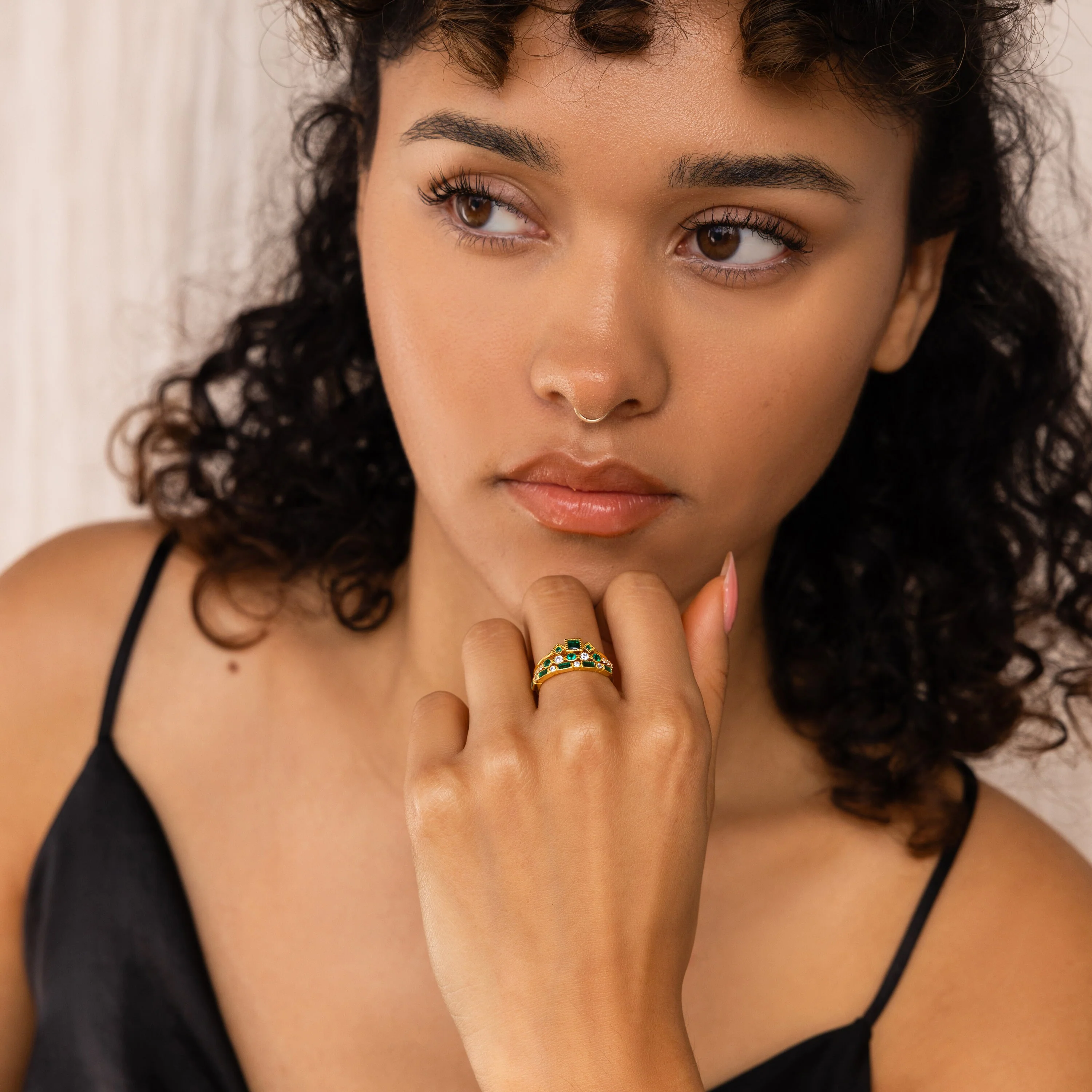 Emerald Stacking Ring Set - Image 7