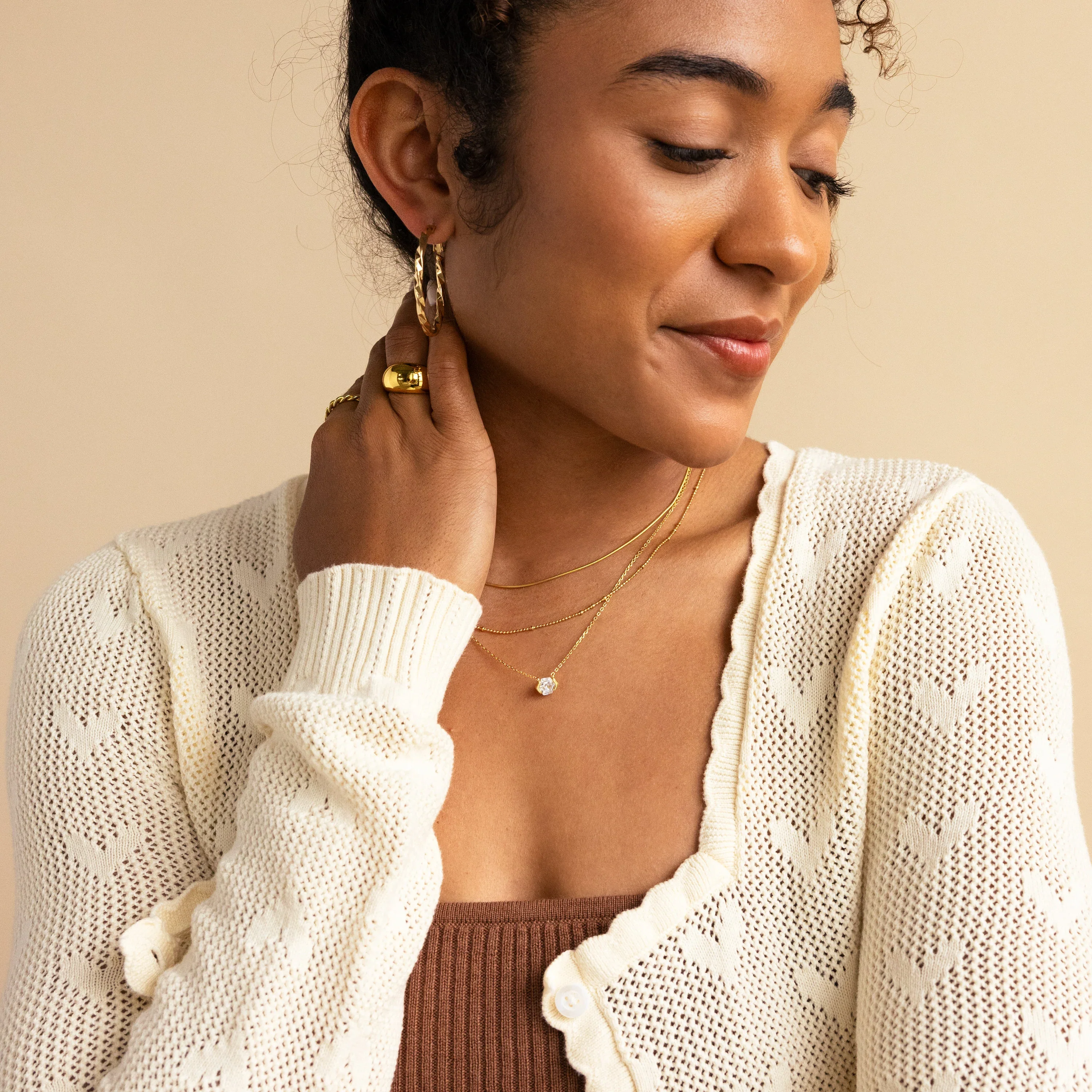 Encased Hexagon Diamond Necklace - Image 6