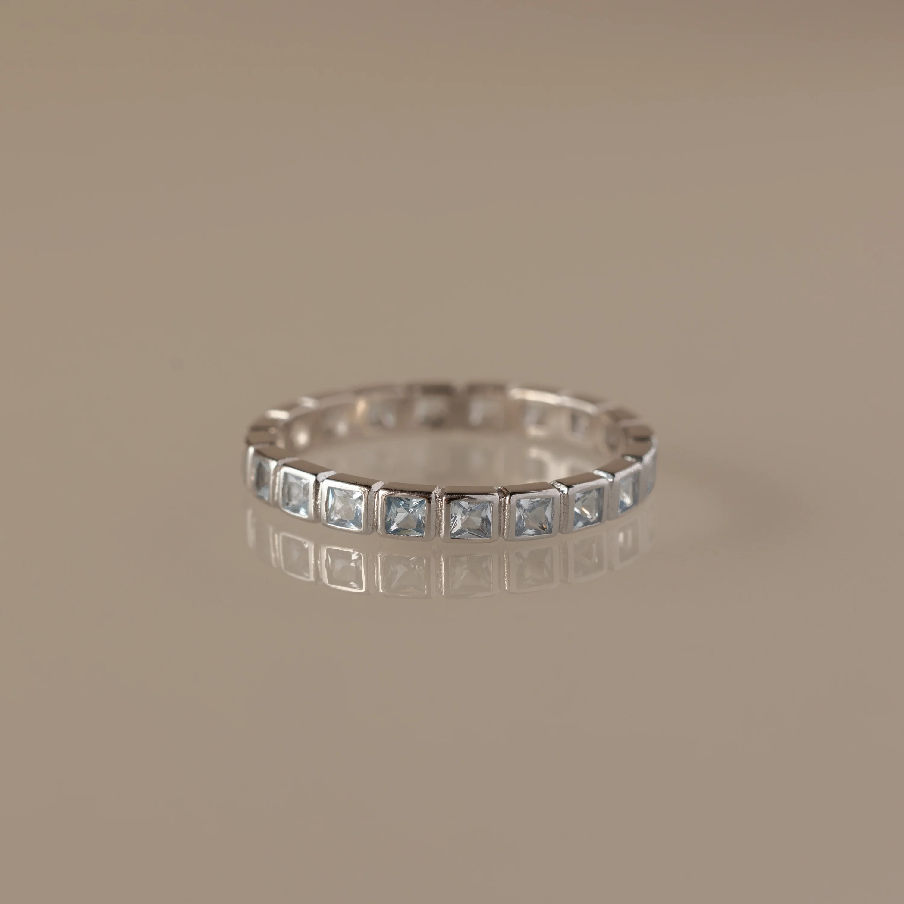 Eternity Bezel Aquamarine Ring - Image 3