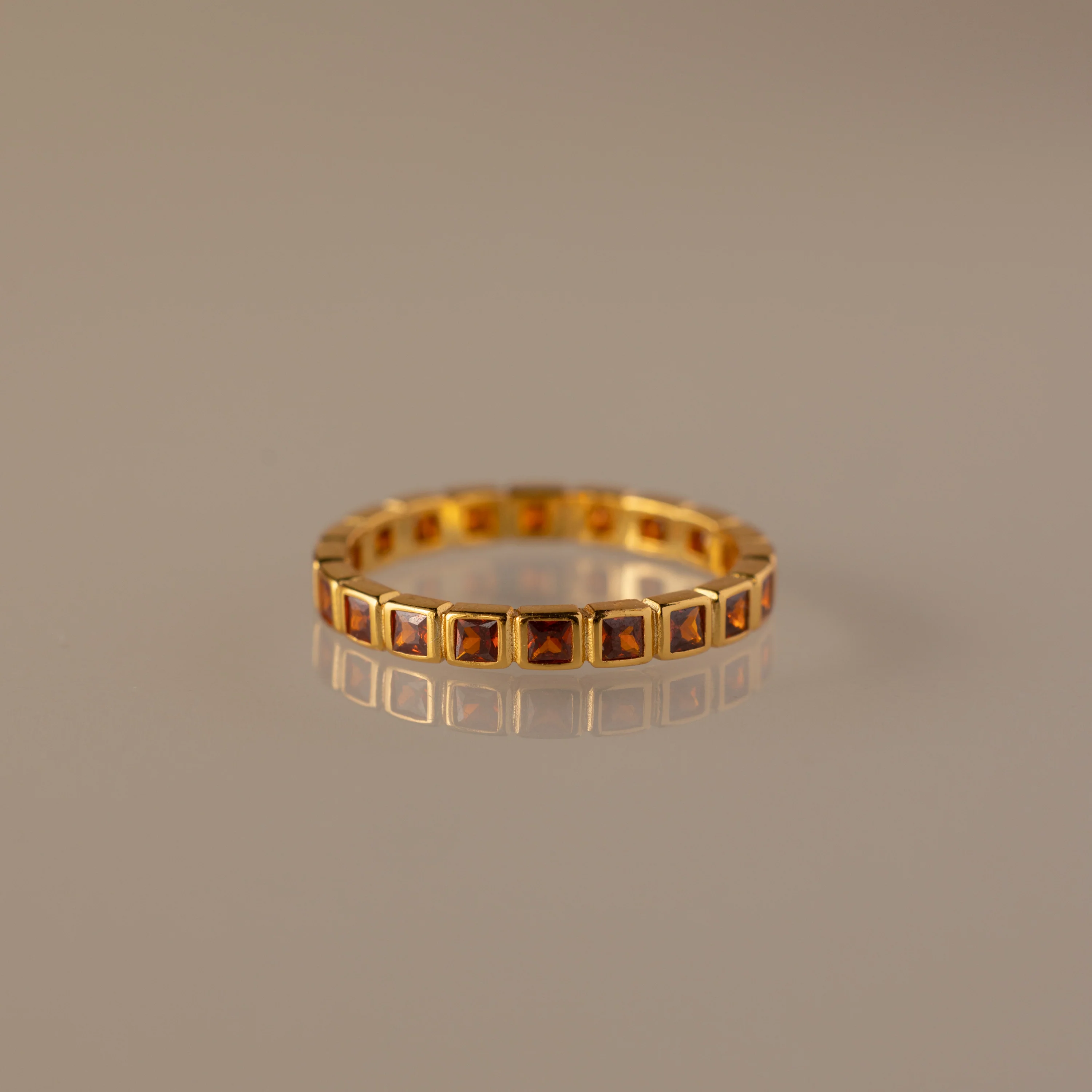 Eternity Bezel Garnet Ring
