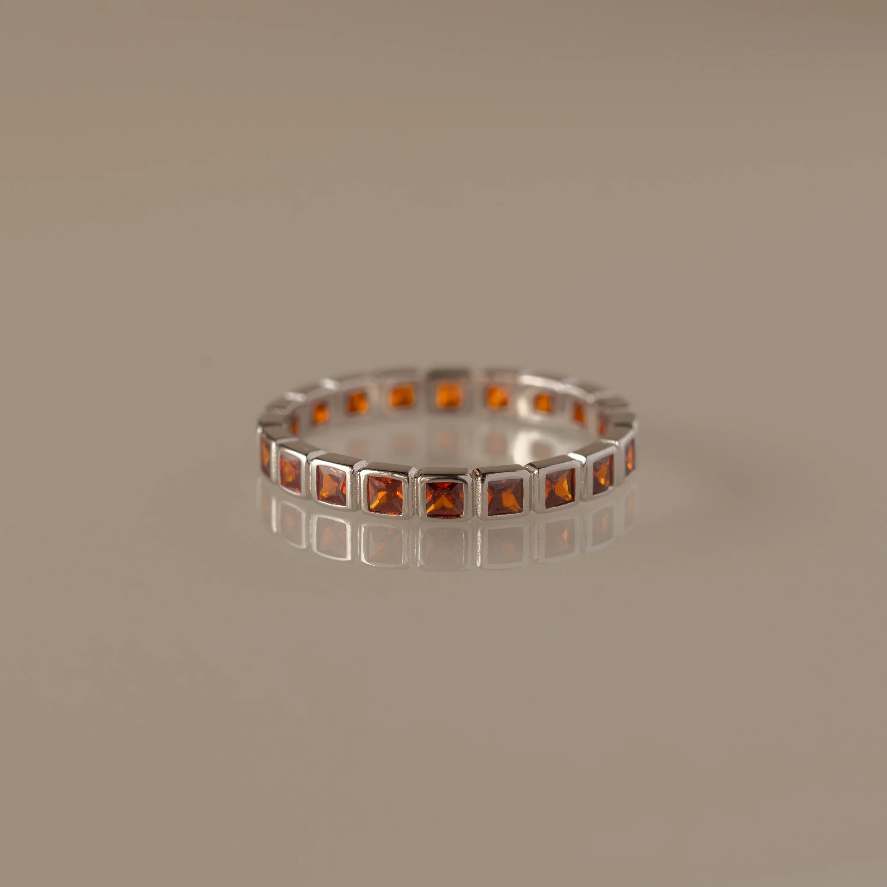 Eternity Bezel Garnet Ring - Image 3