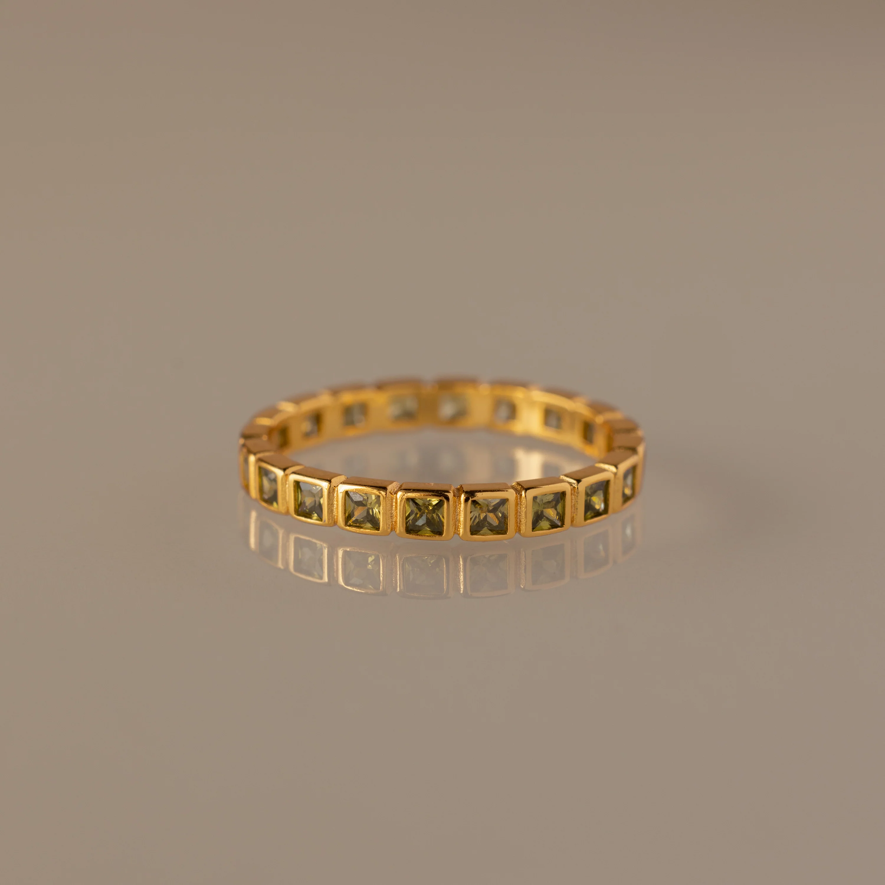 Eternity Bezel Peridot Ring
