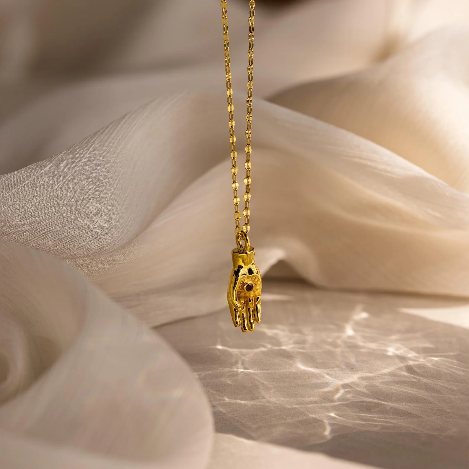 Evil Eye Birthstone Hand Necklace - Image 3