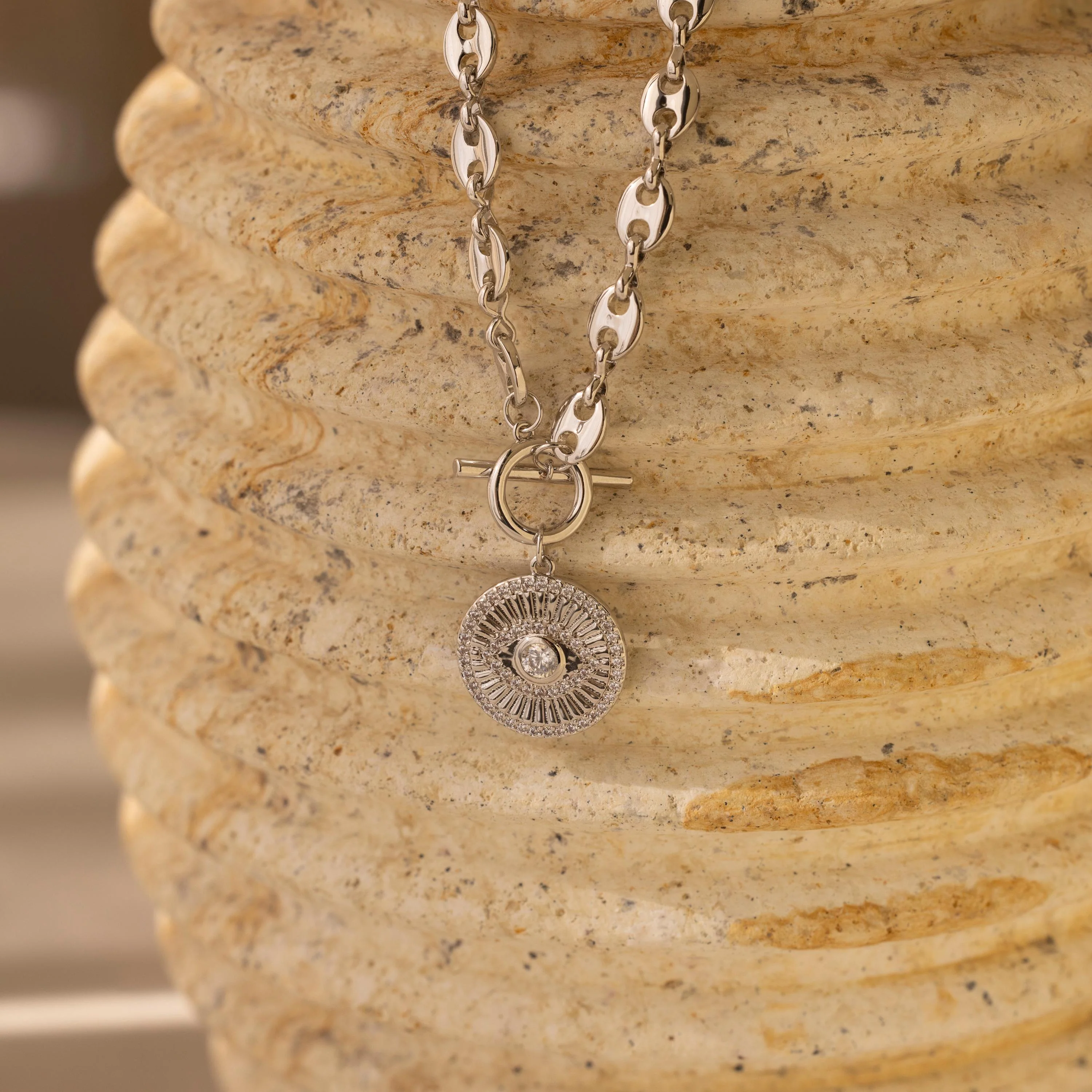 Evil Eye Toggle Necklace - Image 5