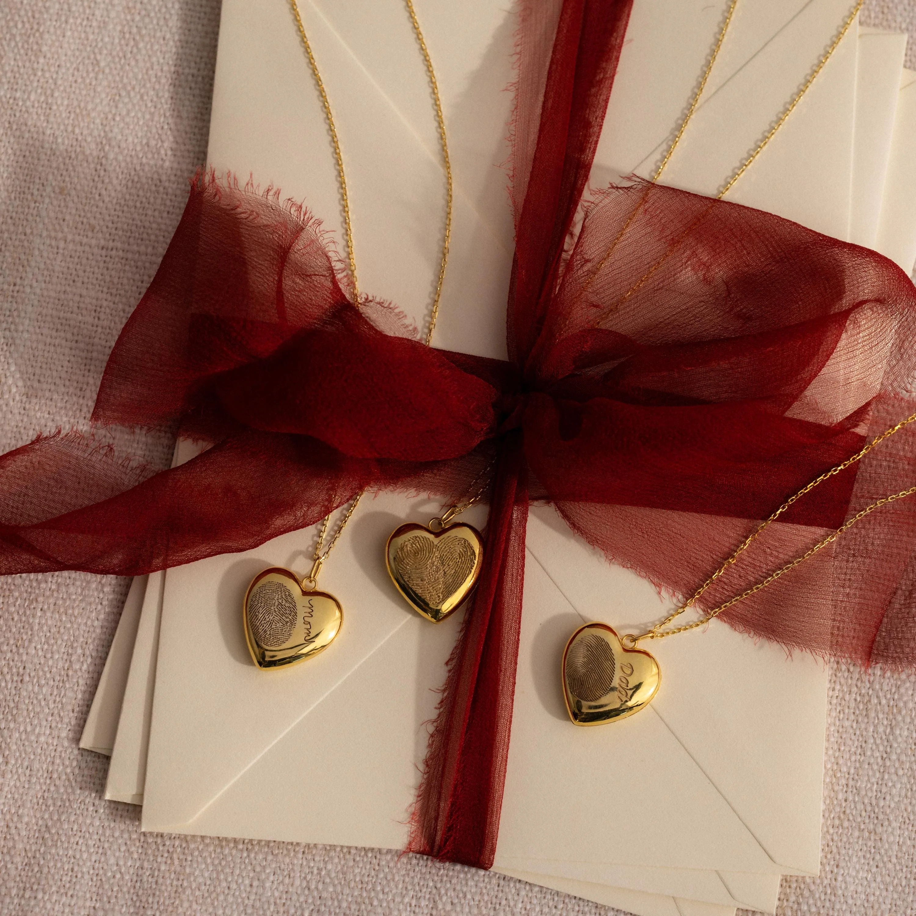 Fingerprint Heart Locket Necklace in 18K Gold - Image 5