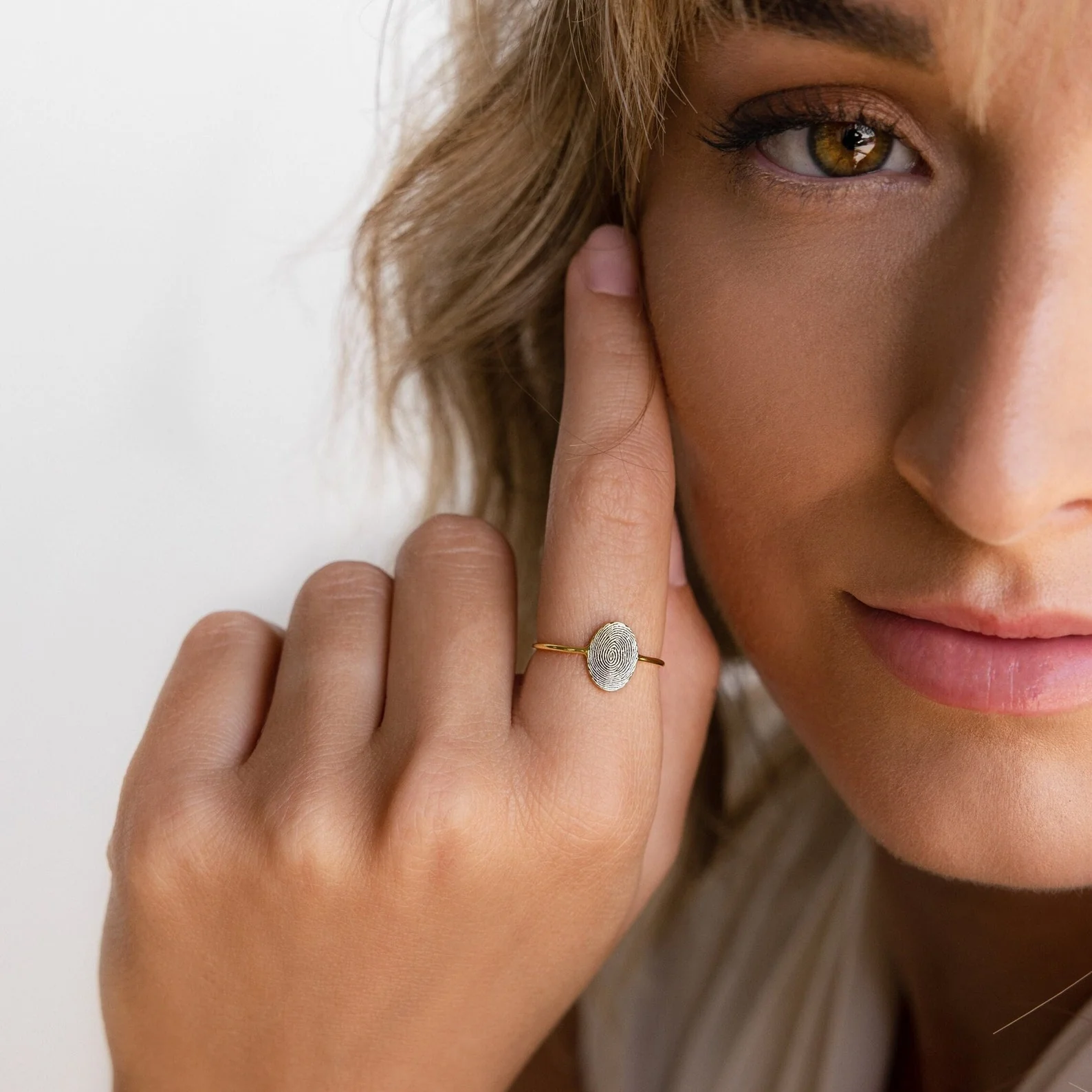 Fingerprint Oval Ring - Image 9