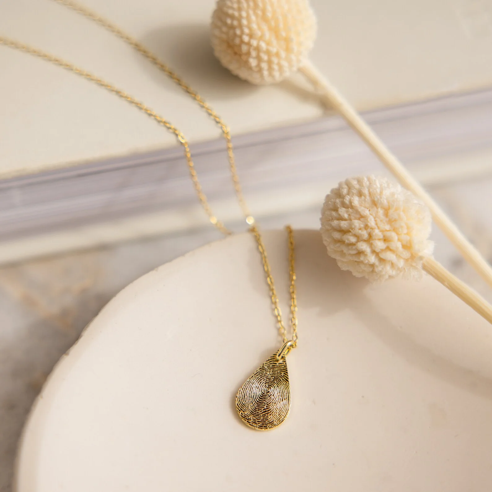 Tear Drop Fingerprint Necklace - Image 3