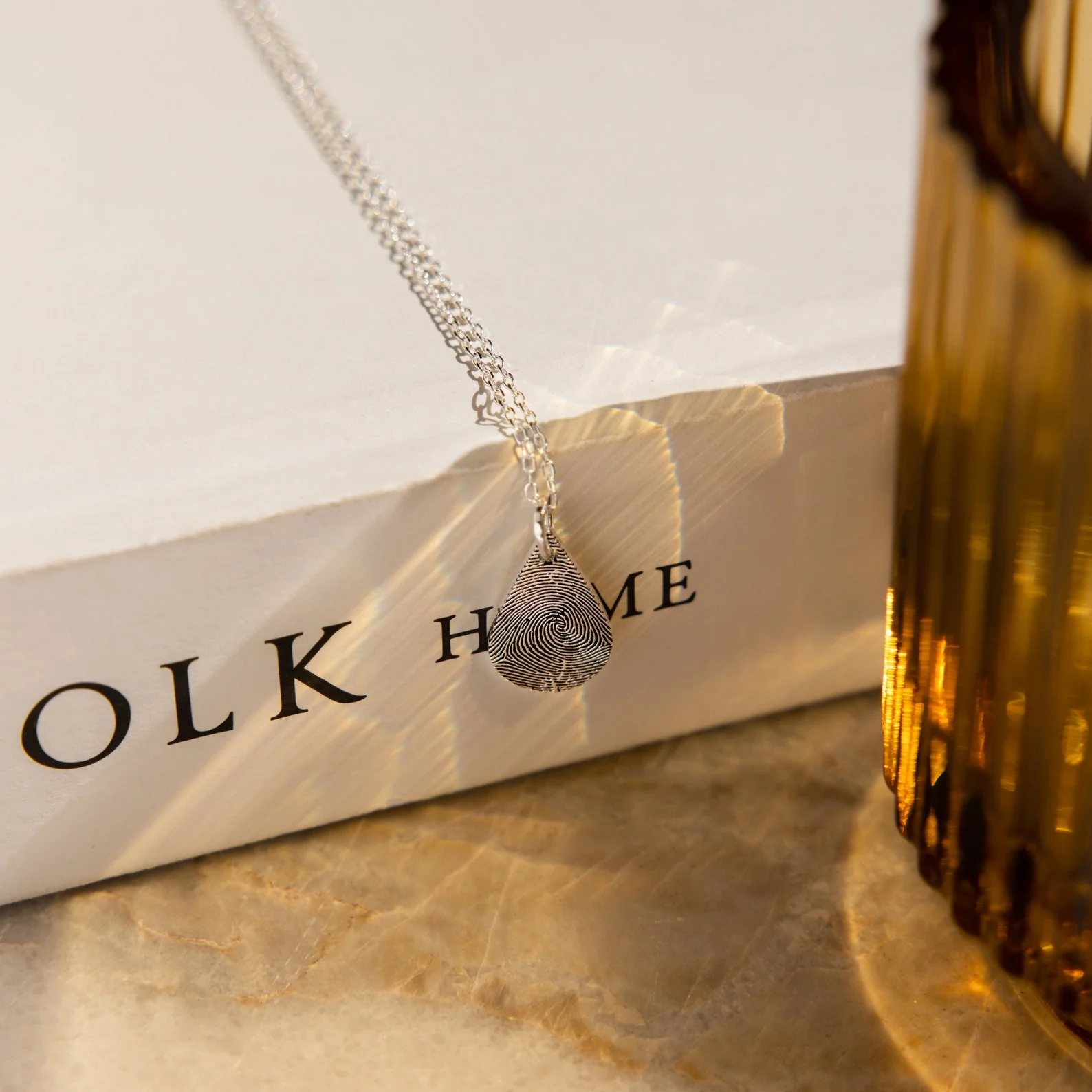 Tear Drop Fingerprint Necklace - Image 5