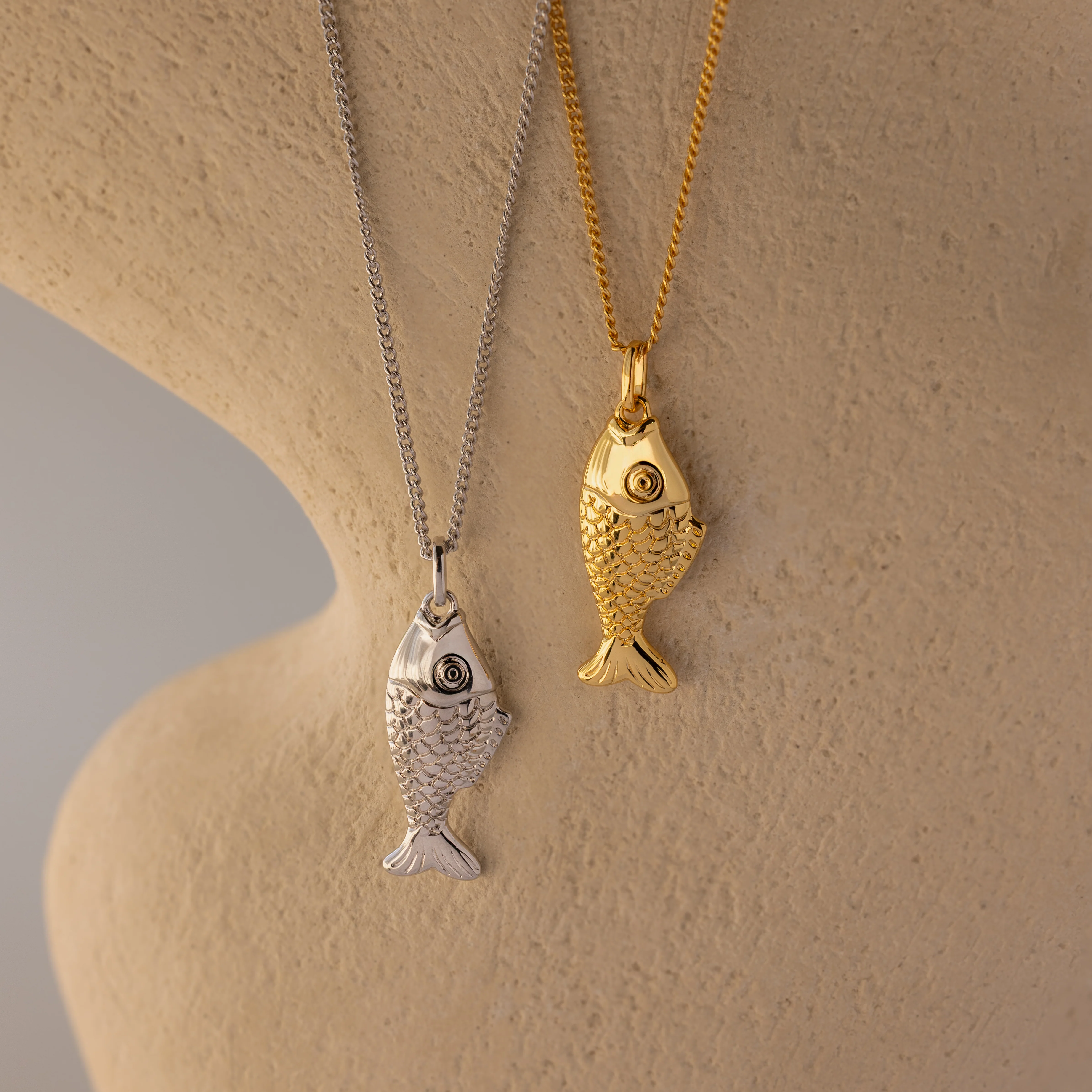 Fish Pendant Necklace in Silver - Image 5