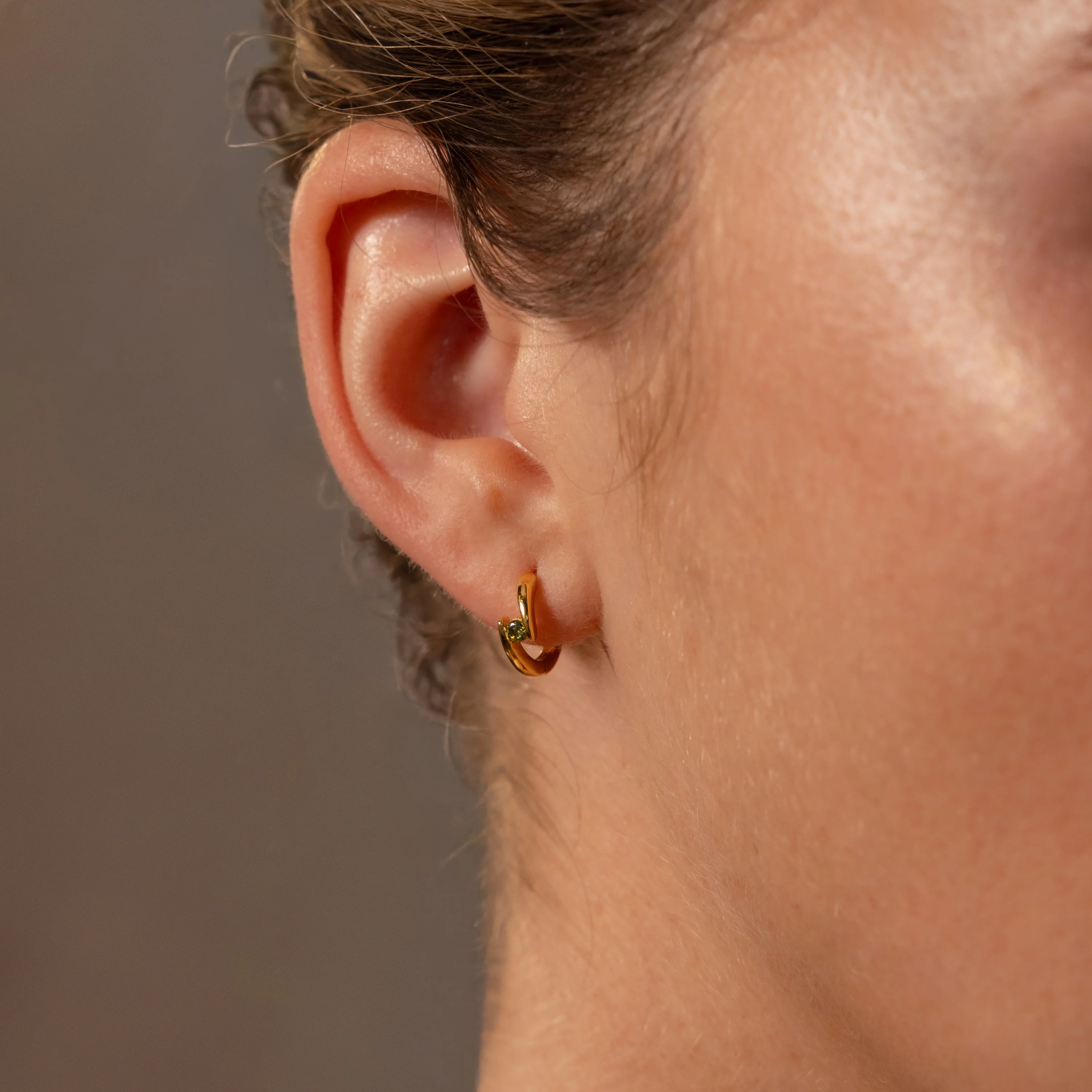 Floating Sapphire Huggies - Image 2