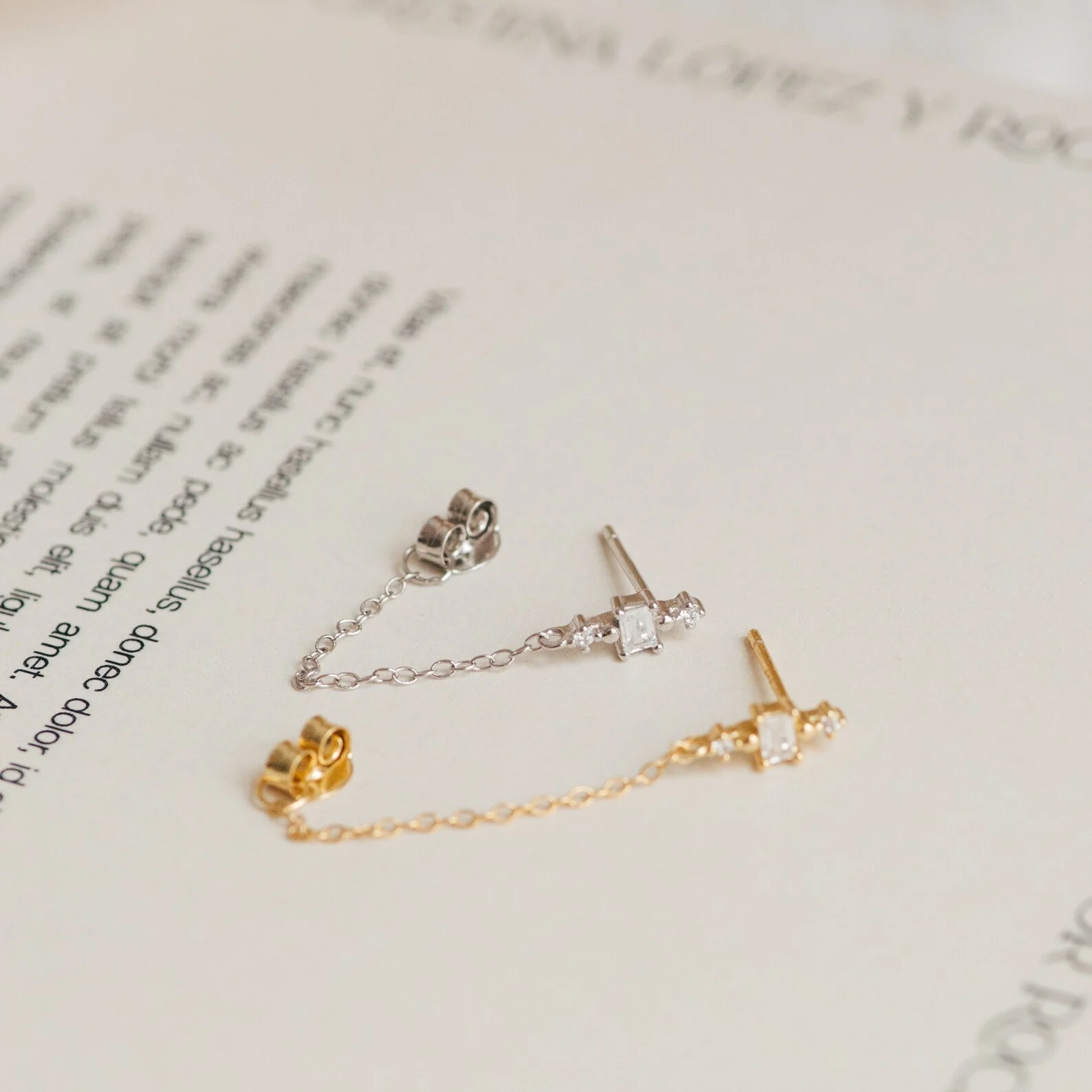 Florence Diamond Chain Earrings - Image 5