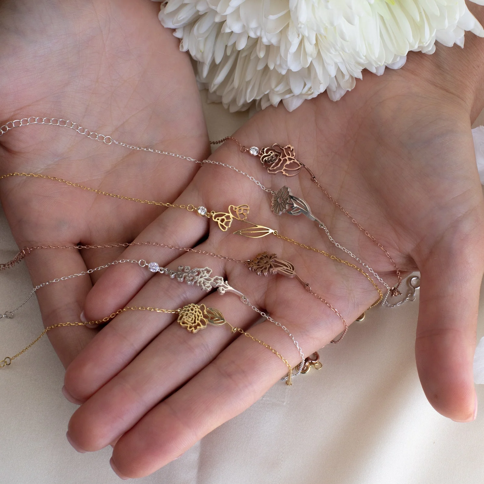 Flower Birthstone Bracelet - Image 4