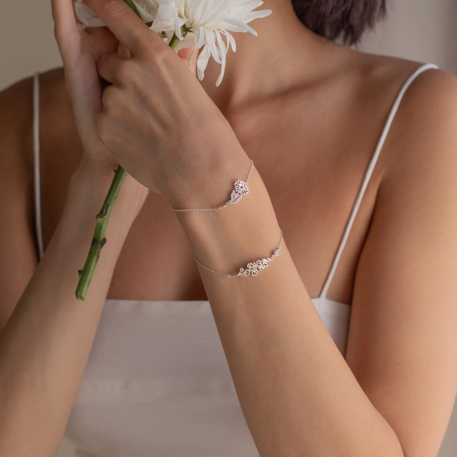 Flower Birthstone Bracelet - Image 5