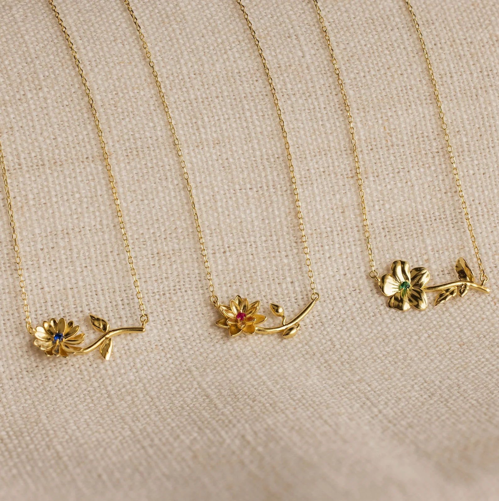 Flower Birthstone Necklace - Image 3