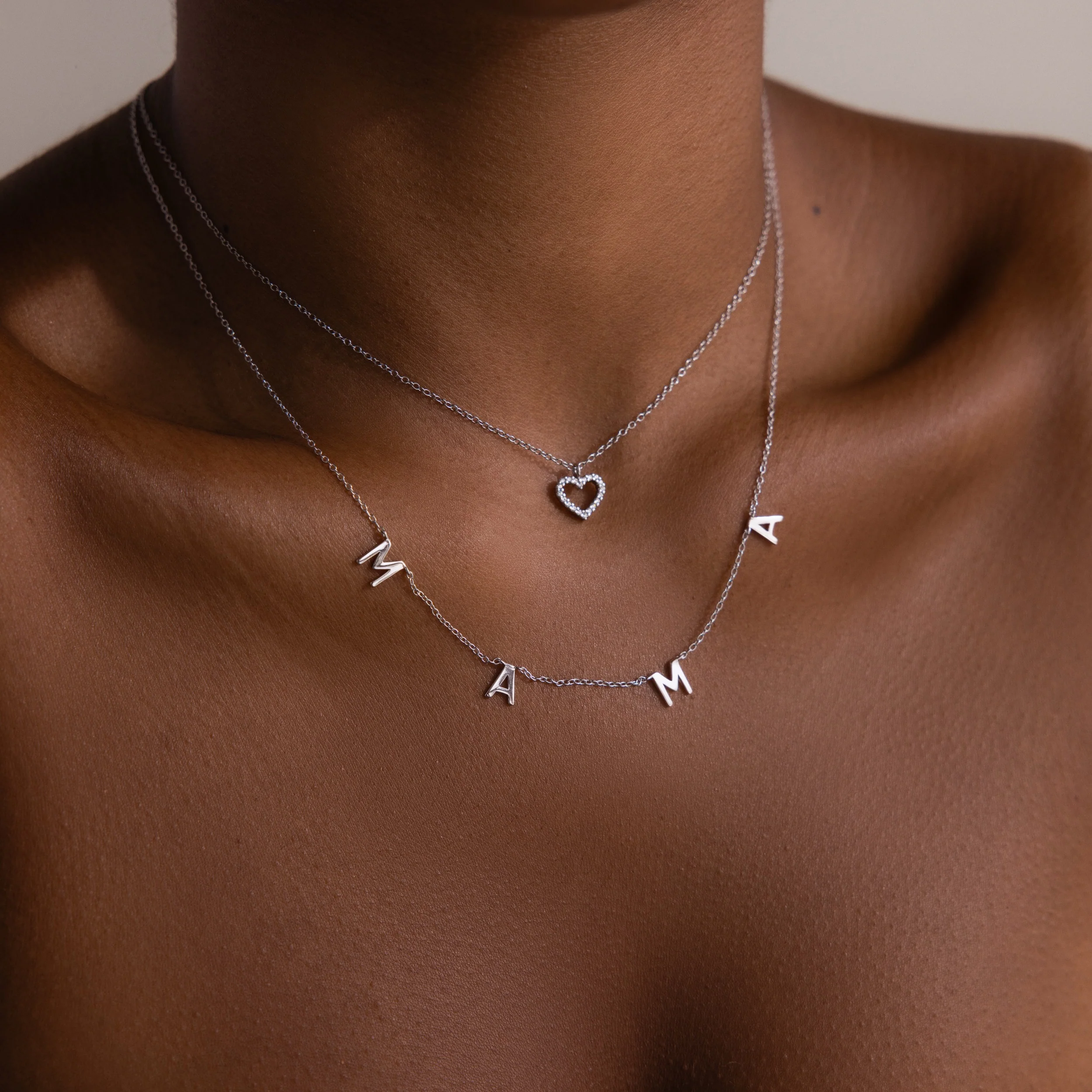 Forever Pave Heart Necklace in Silver - Image 4