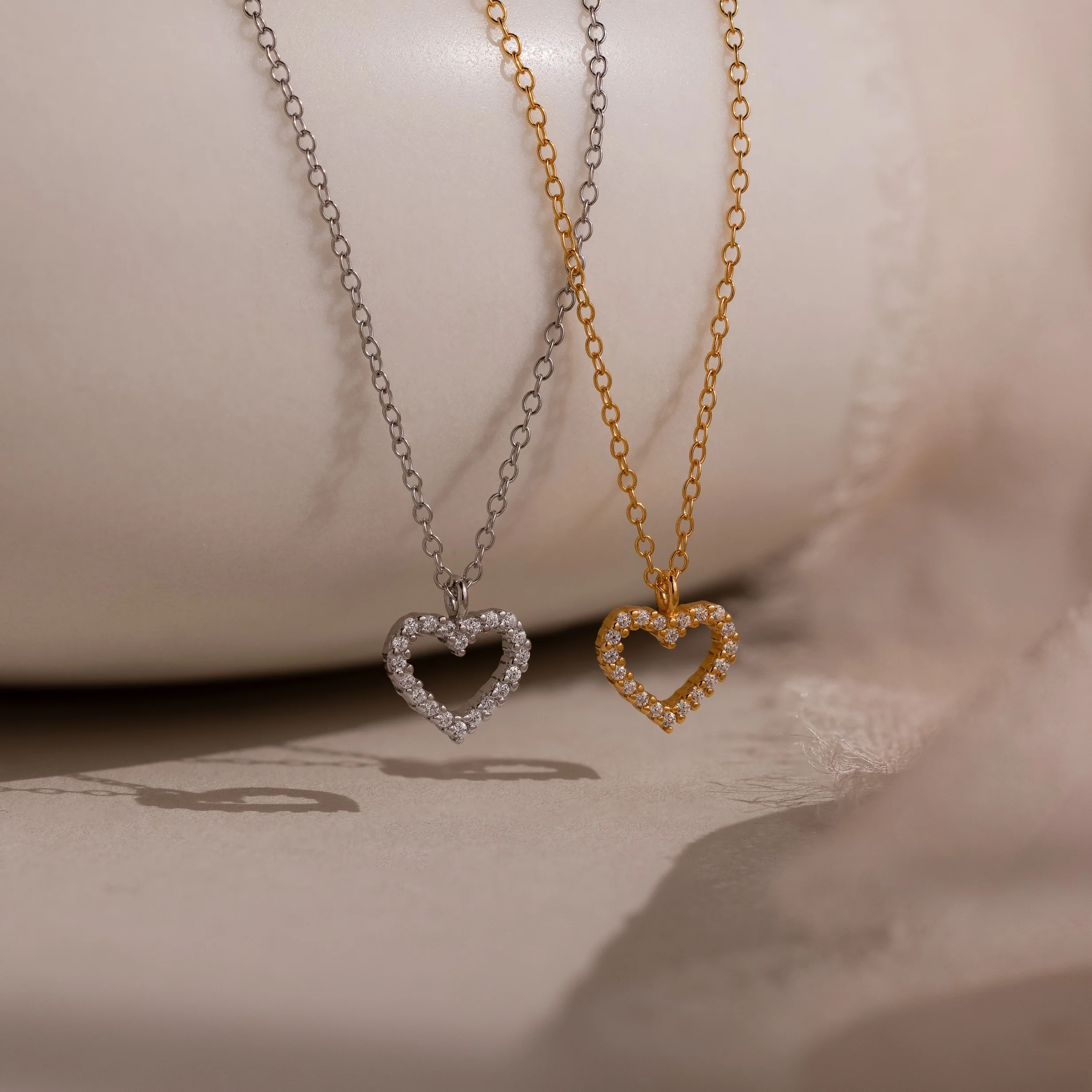 Forever Pave Heart Necklace in Silver - Image 7