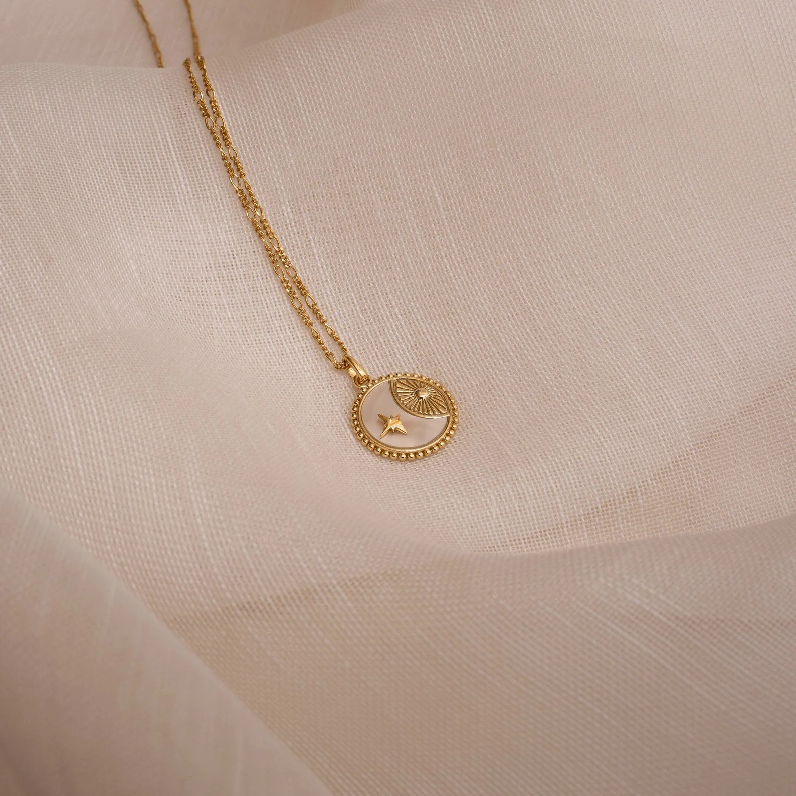 Gabi Coin Necklace in 18K Gold - Image 3