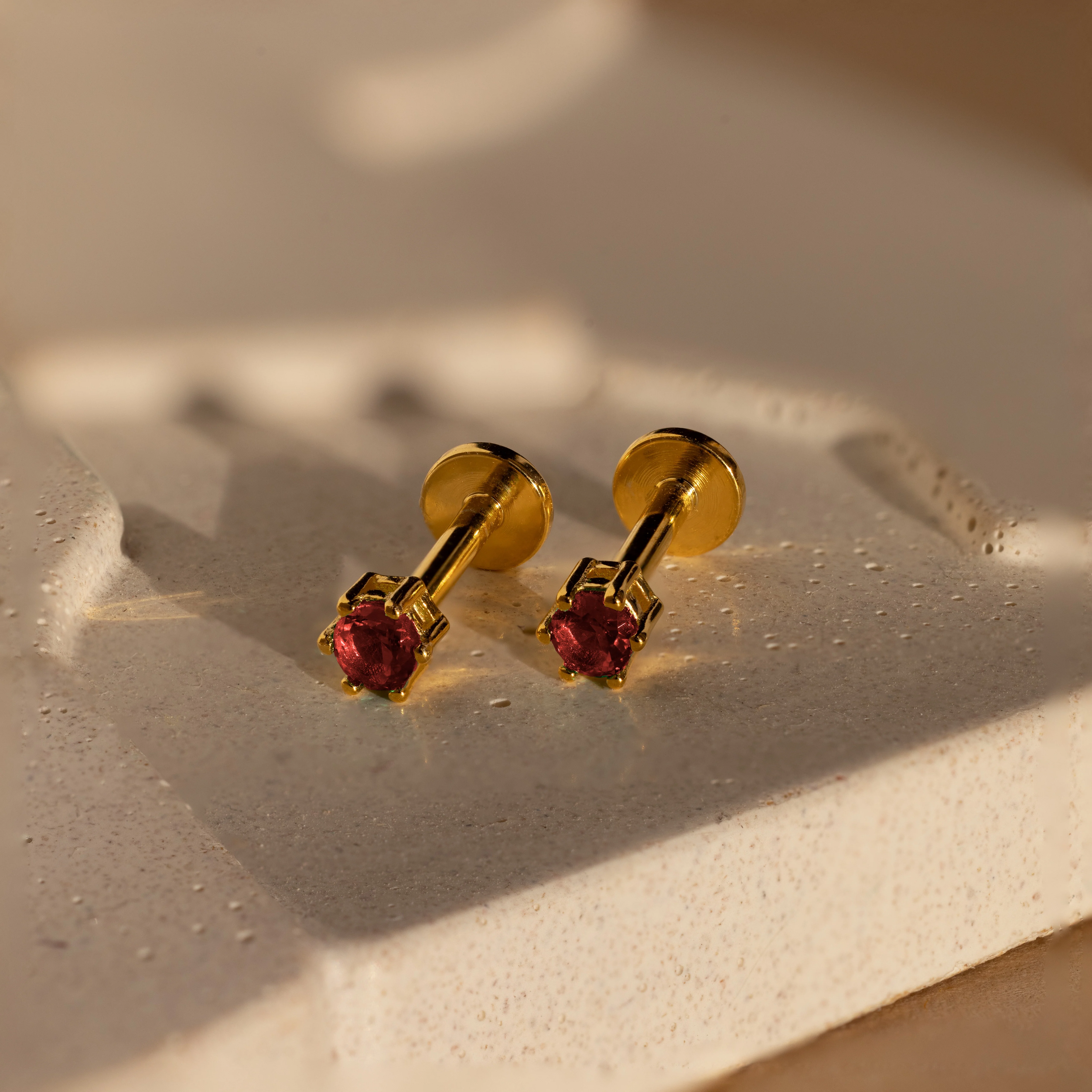 Garnet Flatback Studs - Image 2