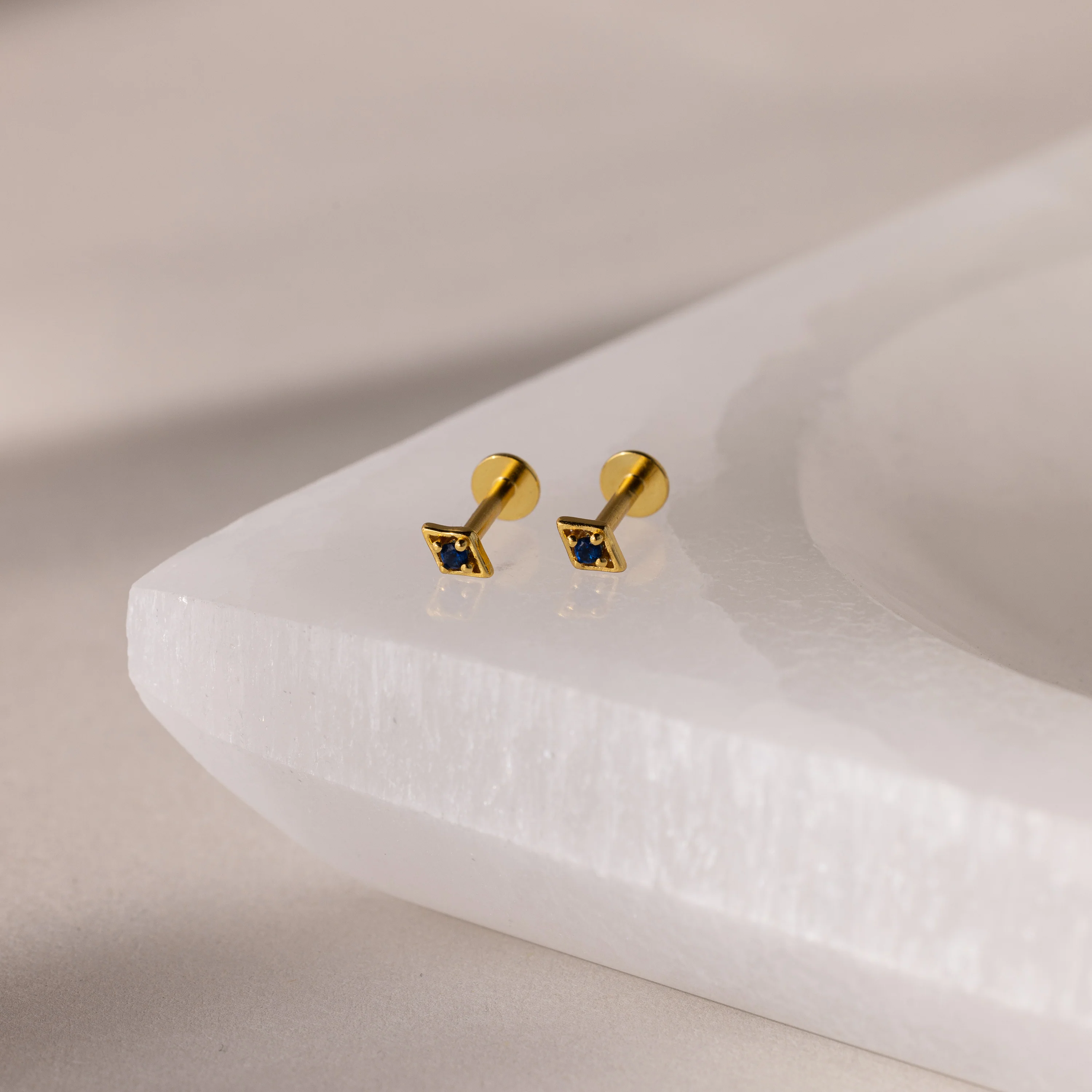Geometric Sapphire Flat Back Studs - Image 3