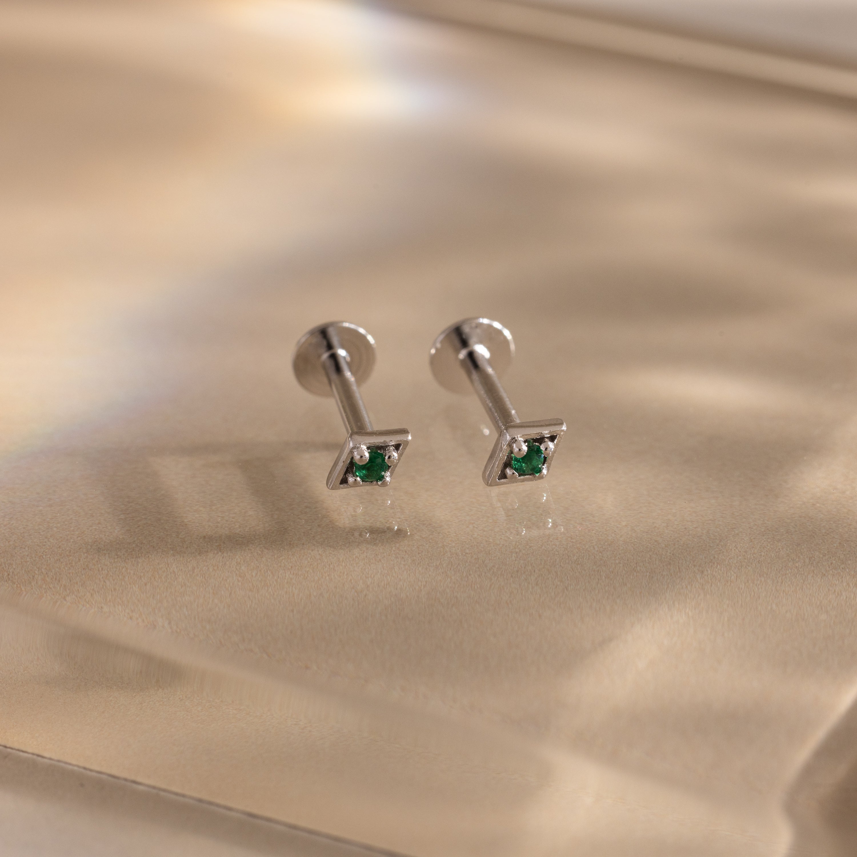 Geometric Emerald Flat Back Studs - Image 3