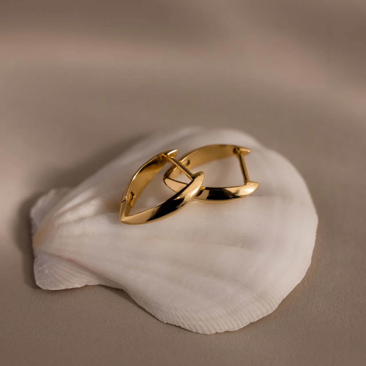 Geometric Leaf Hoop Earrings - Image 6