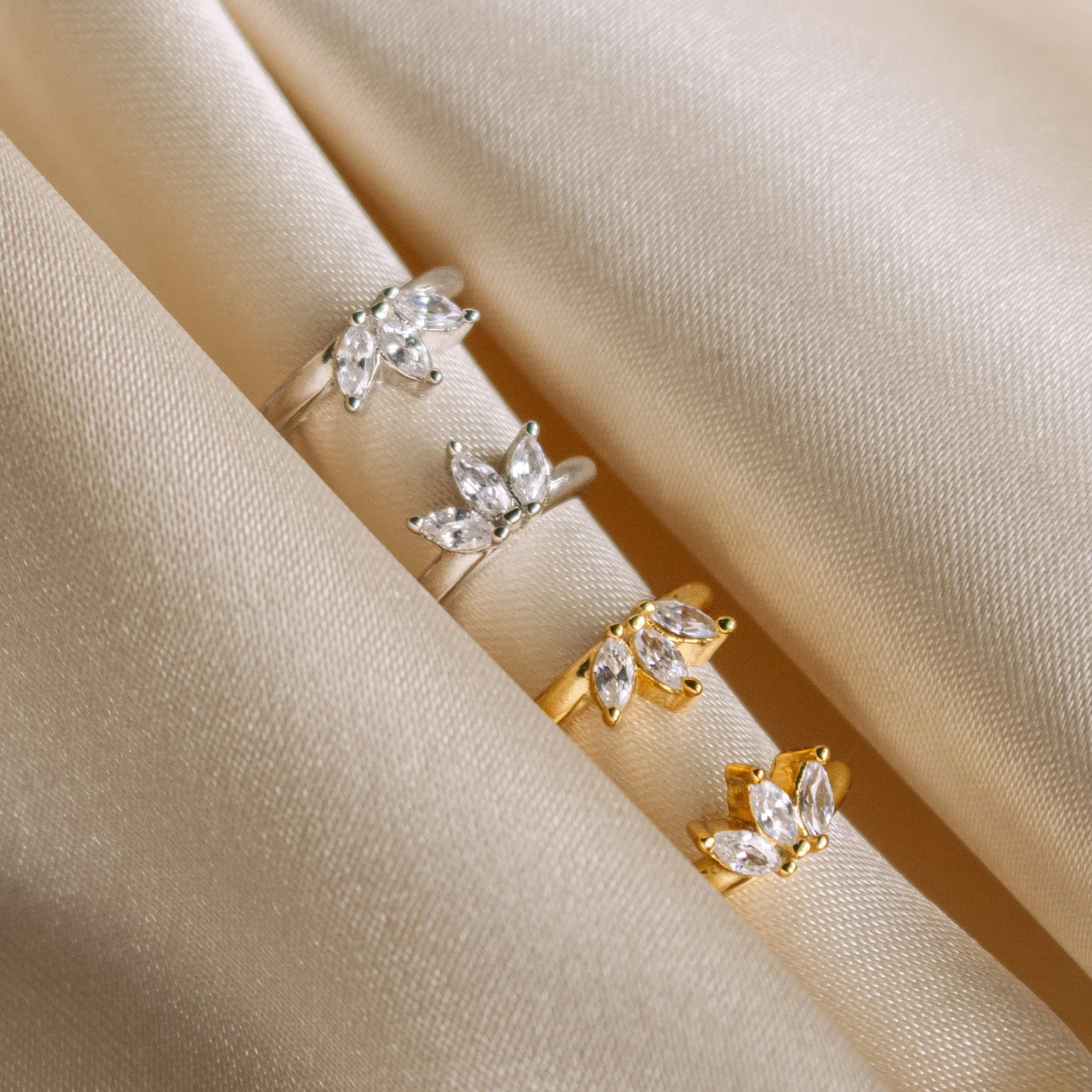 Giana Marquise Huggies in 18K Gold - Image 4