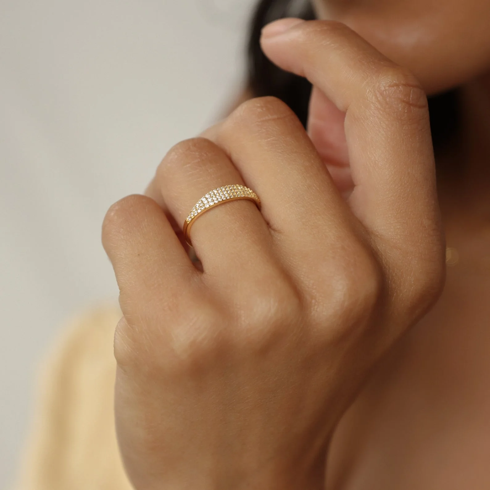 Gina Pave Signet Ring - Image 6