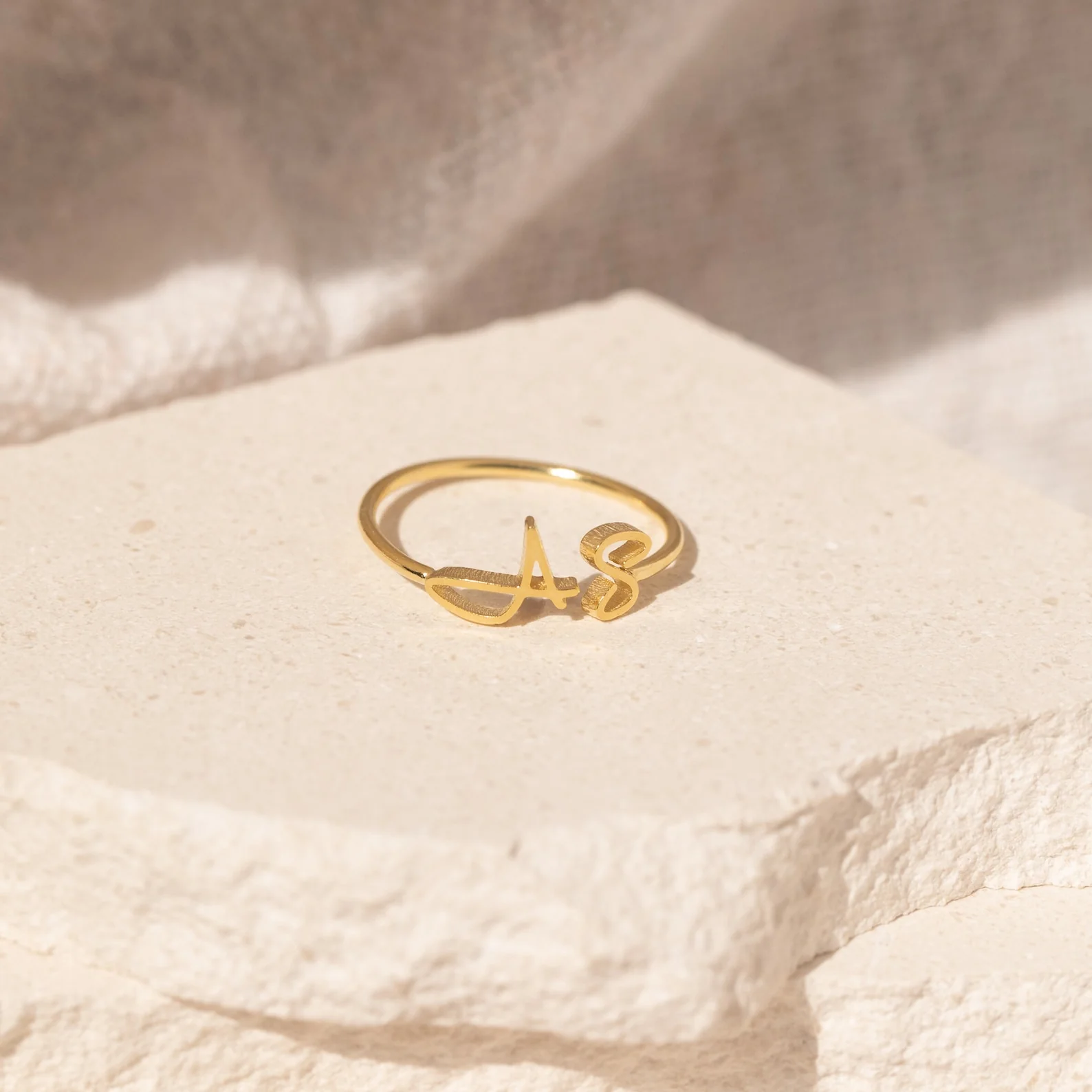 Hallie Duo Initial Ring - Image 5