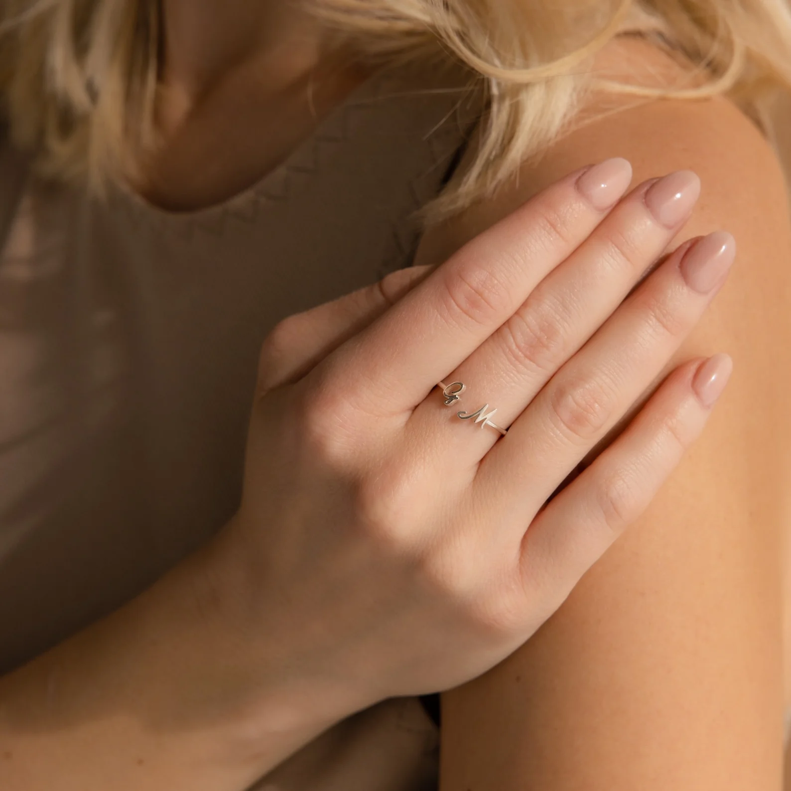 Hallie Duo Initial Ring - Image 6