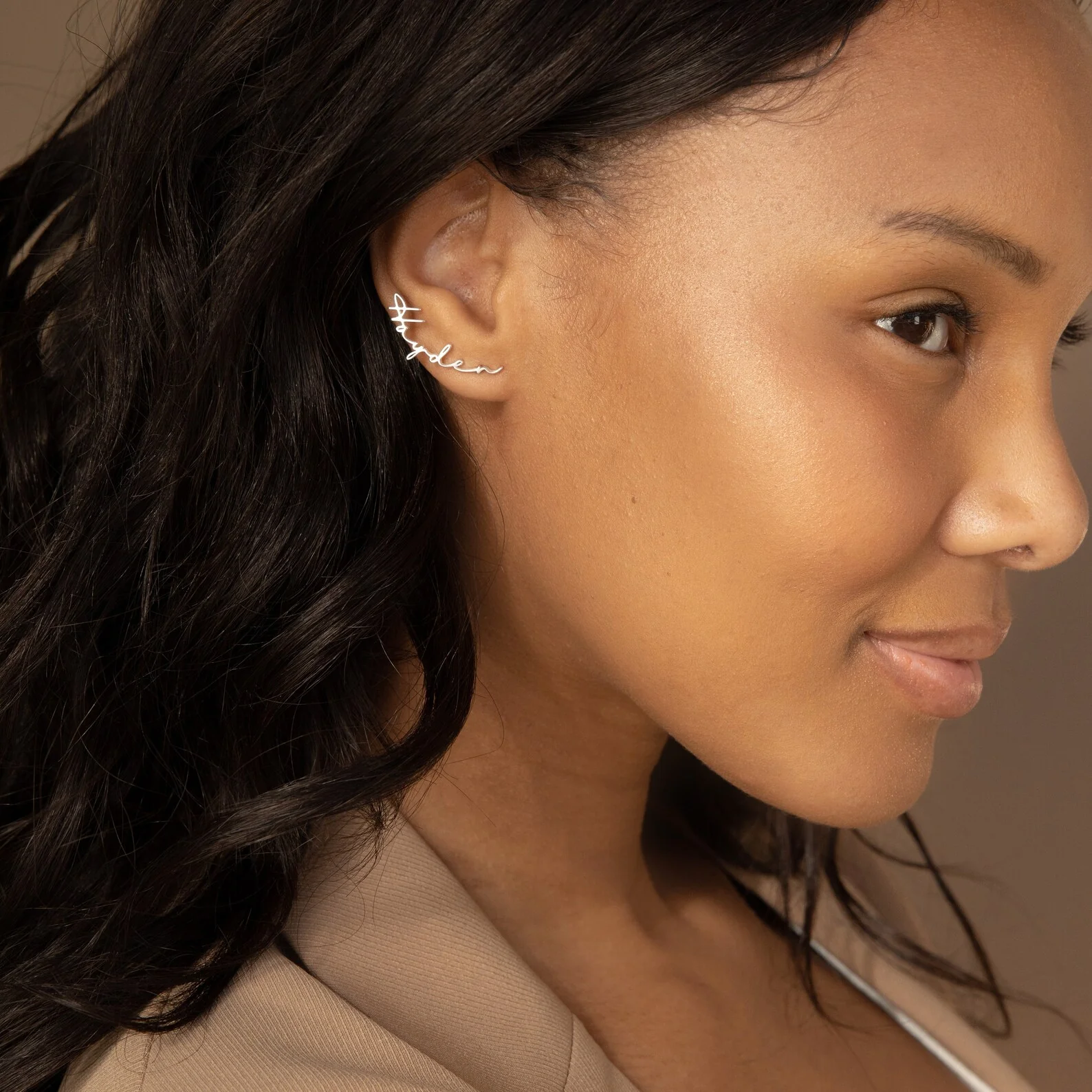 Hallie Name Earrings - Image 5