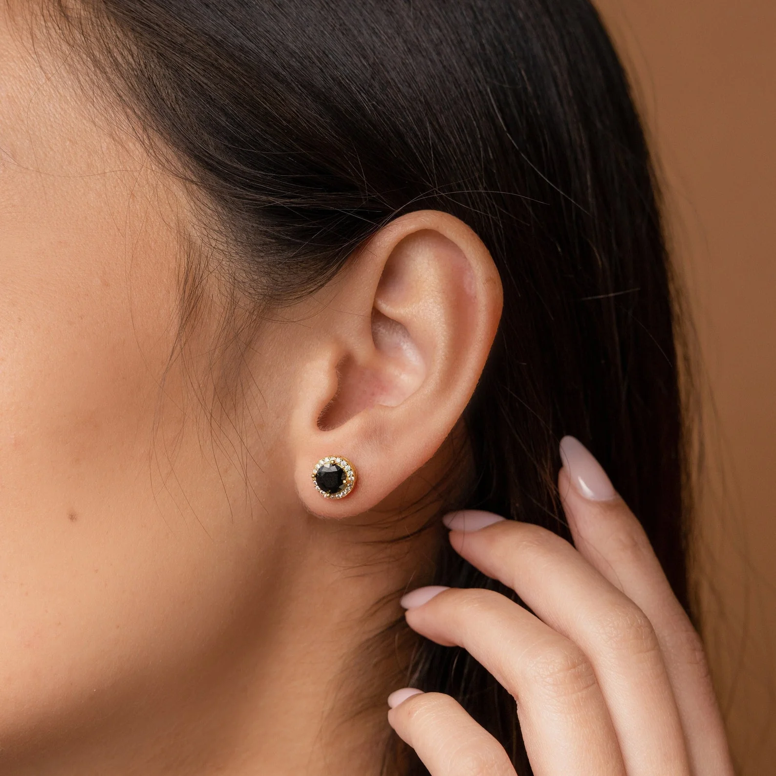 Halo Birthstone Studs - Image 2