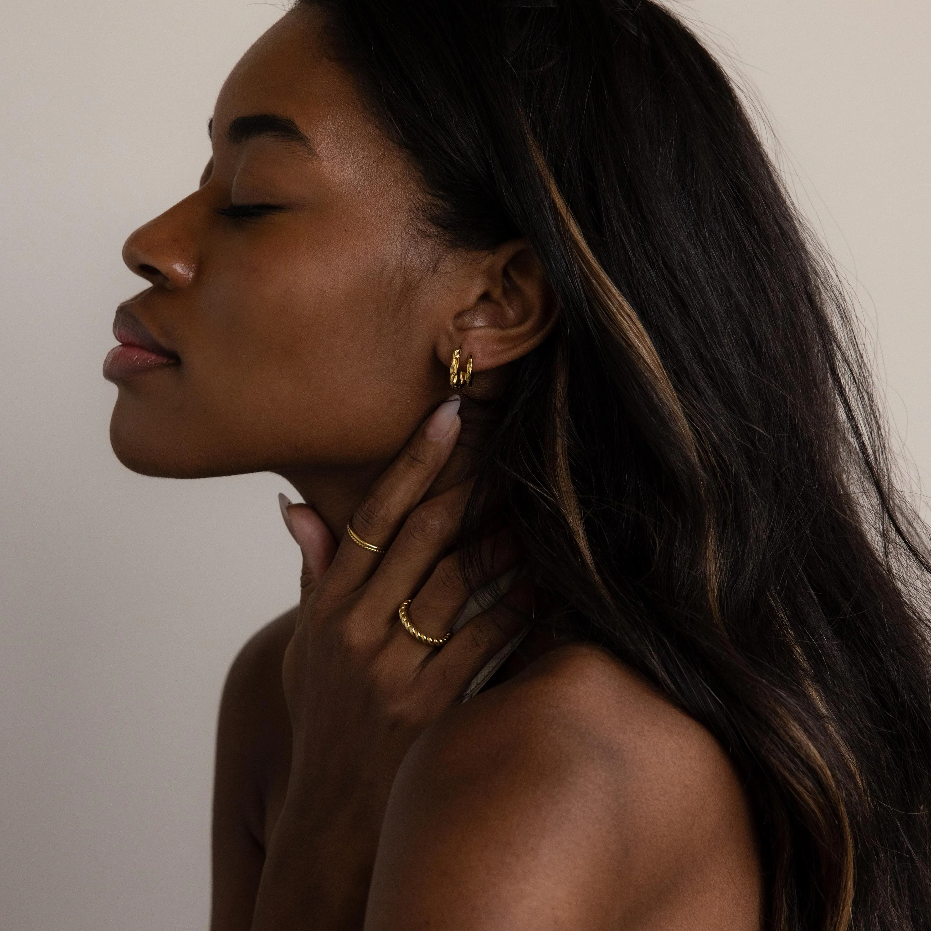 Hammered Rectangle Hoops - Image 6