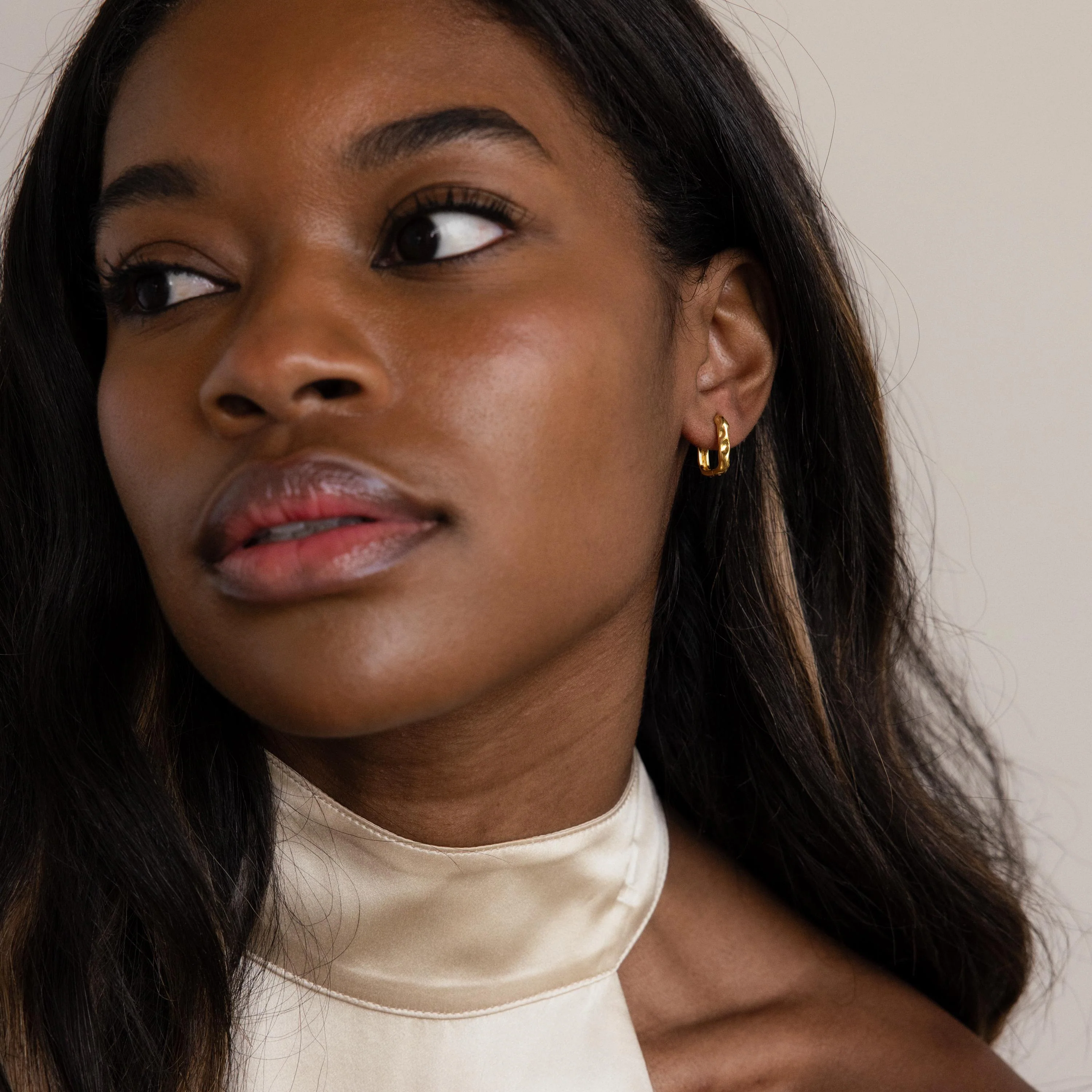 Hammered Rectangle Hoops - Image 8