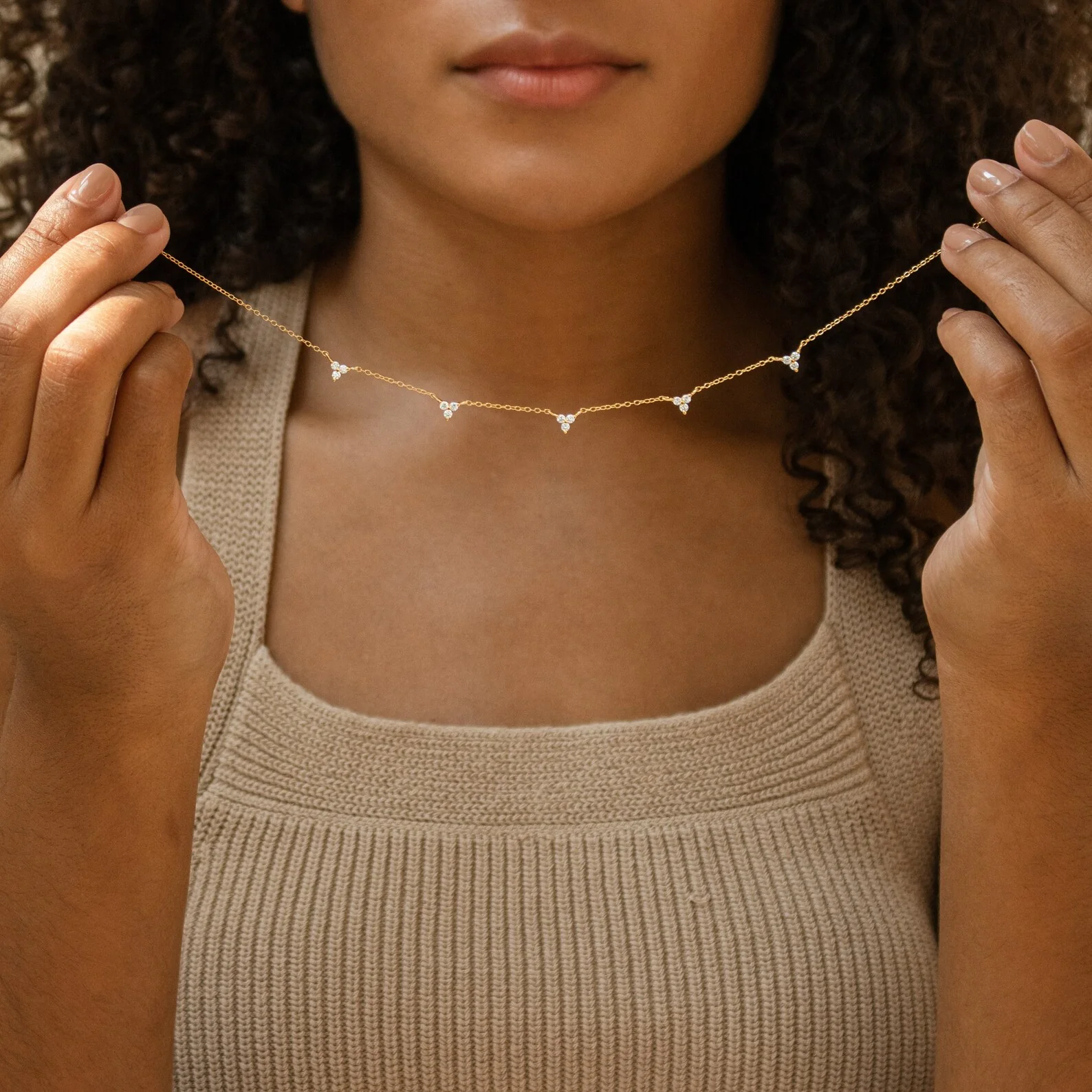 Hana Diamond Station Necklace - Image 3