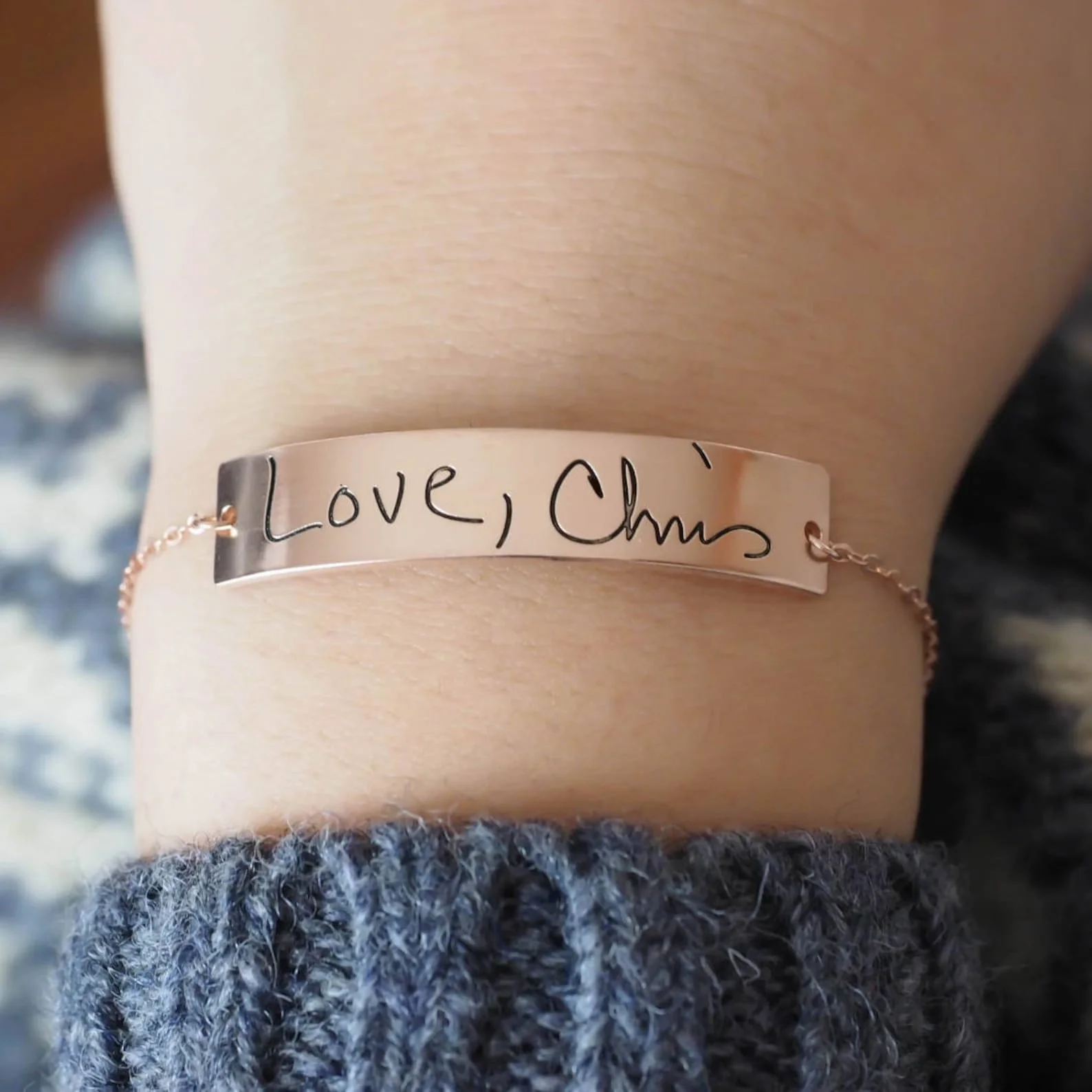 Handwriting Bar Bracelet - Image 5