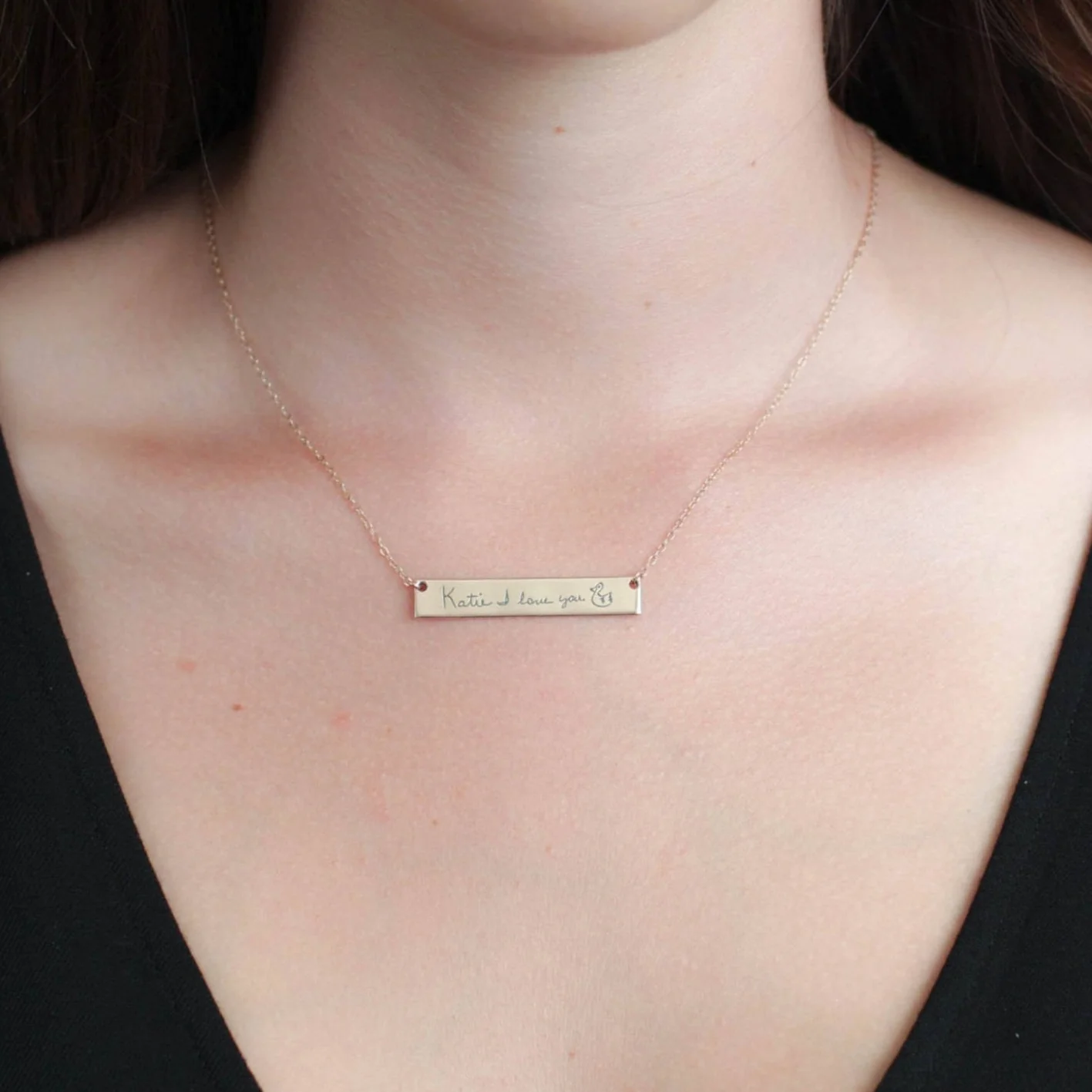 Handwriting Bar Necklace - Image 2