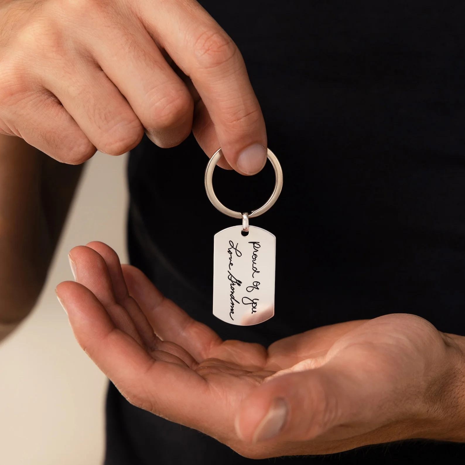 Handwriting Dog Tag Keychain - Image 4
