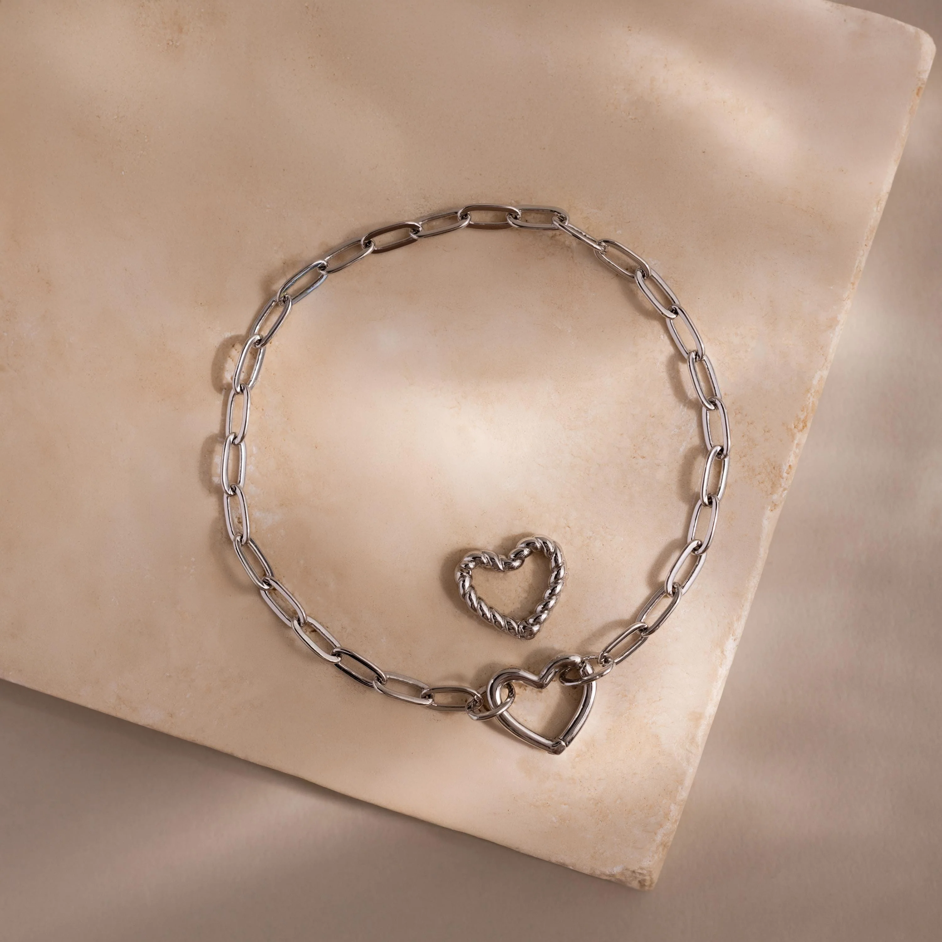 Heart Carabiner Paperclip Bracelet - Image 3