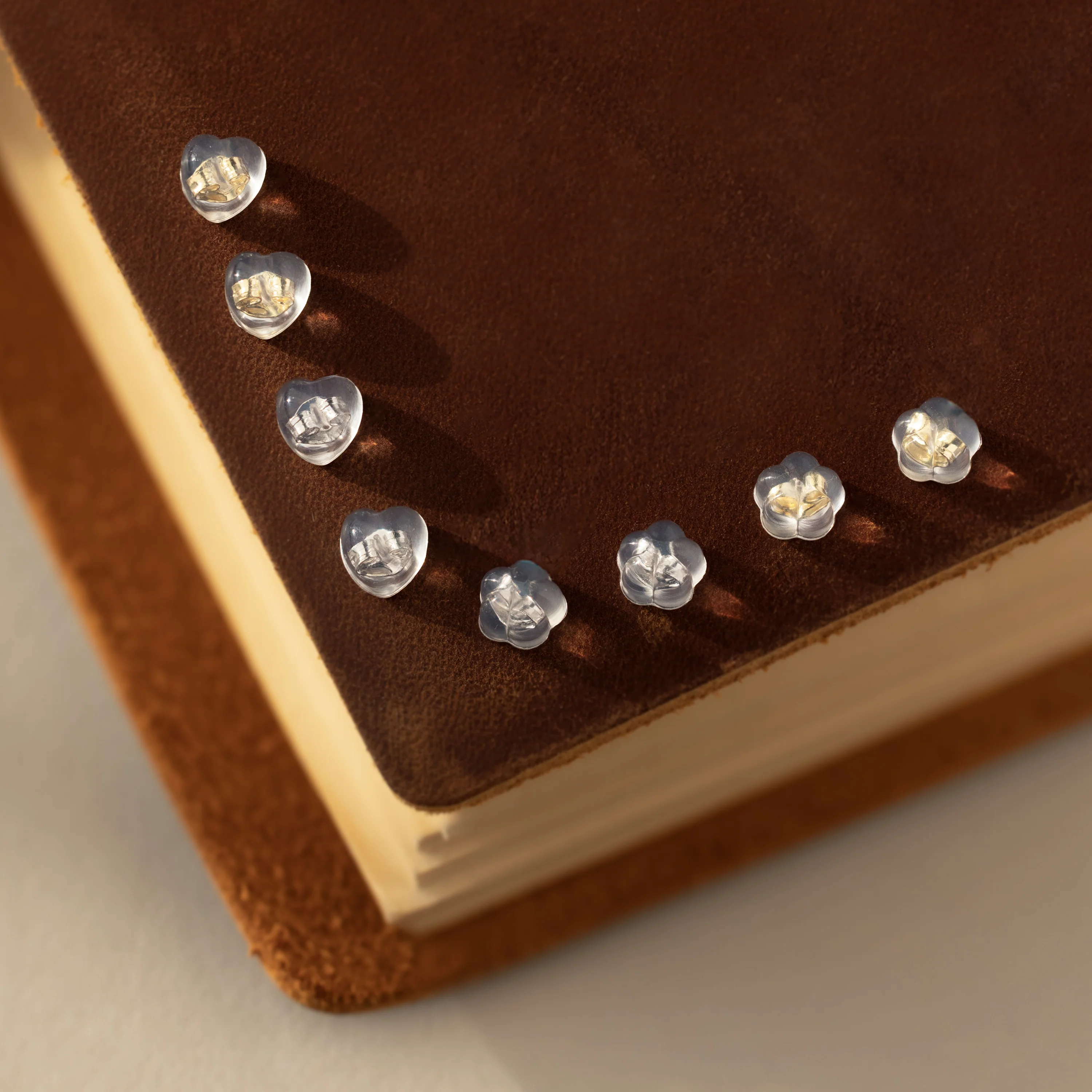 Heart & Flower Earring Backs in 18K Gold - Image 5