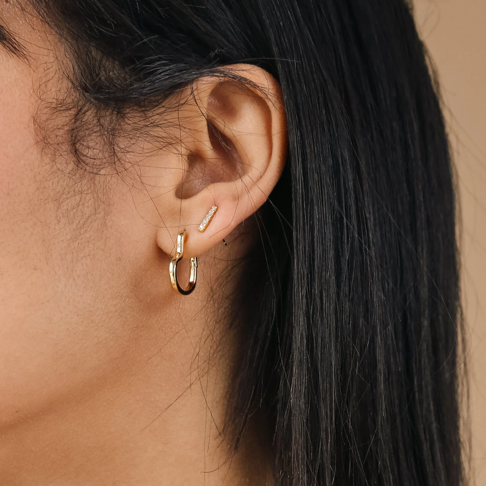 Heart Hoops in 18K Gold - Image 5