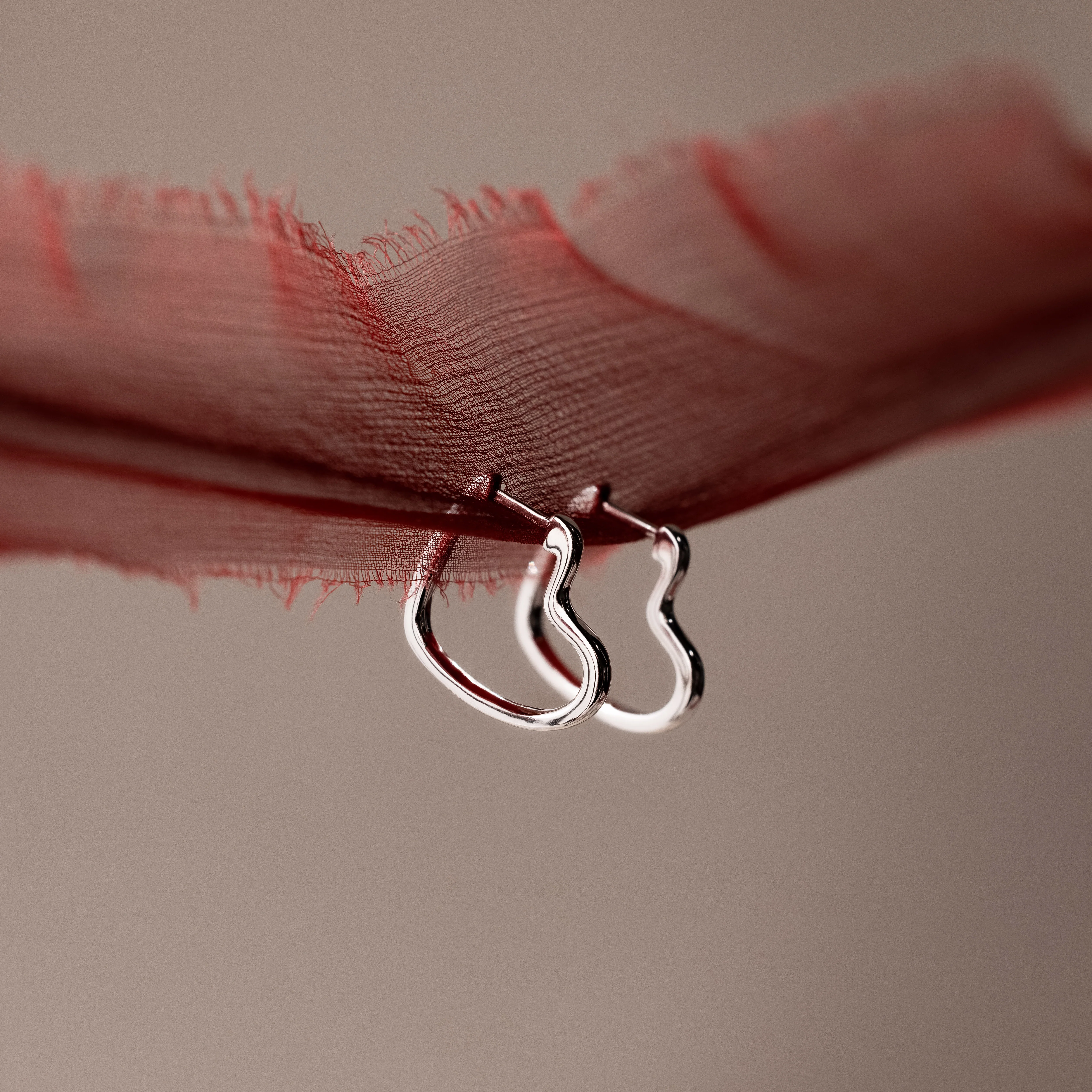 Heart Hoops in Silver - Image 7