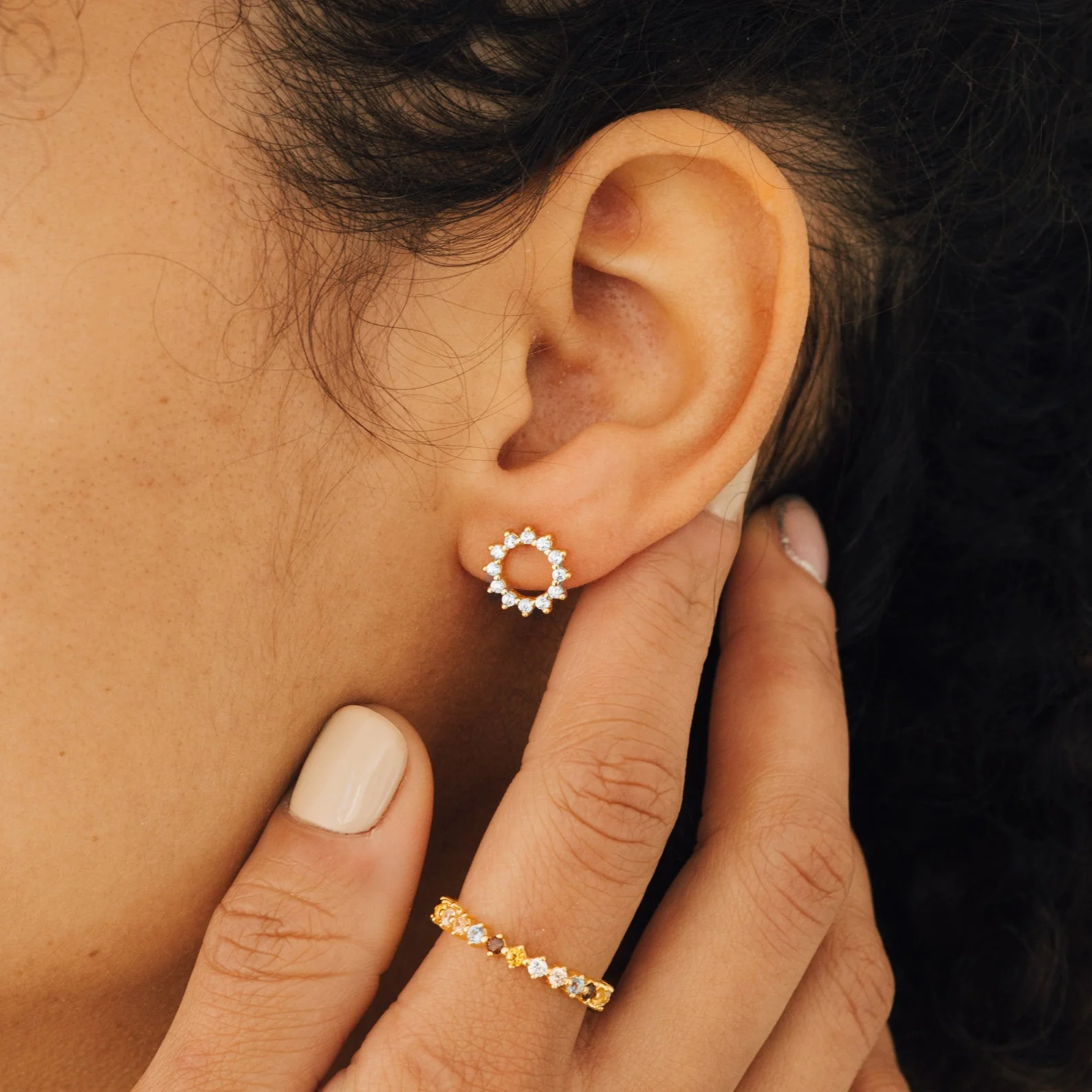 Helen Diamond Sun Studs - Image 6