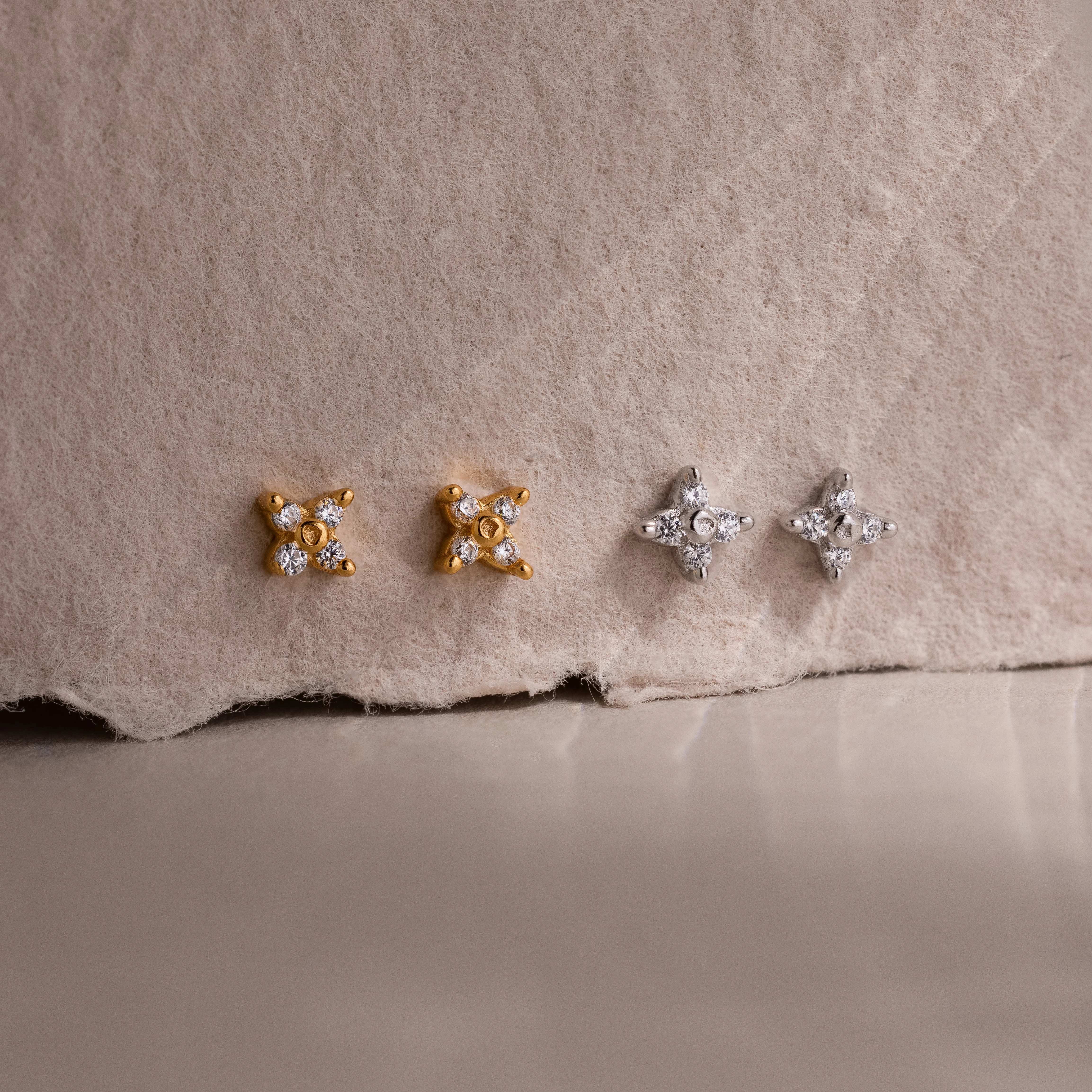 Hera Flower Studs in Silver - Image 5