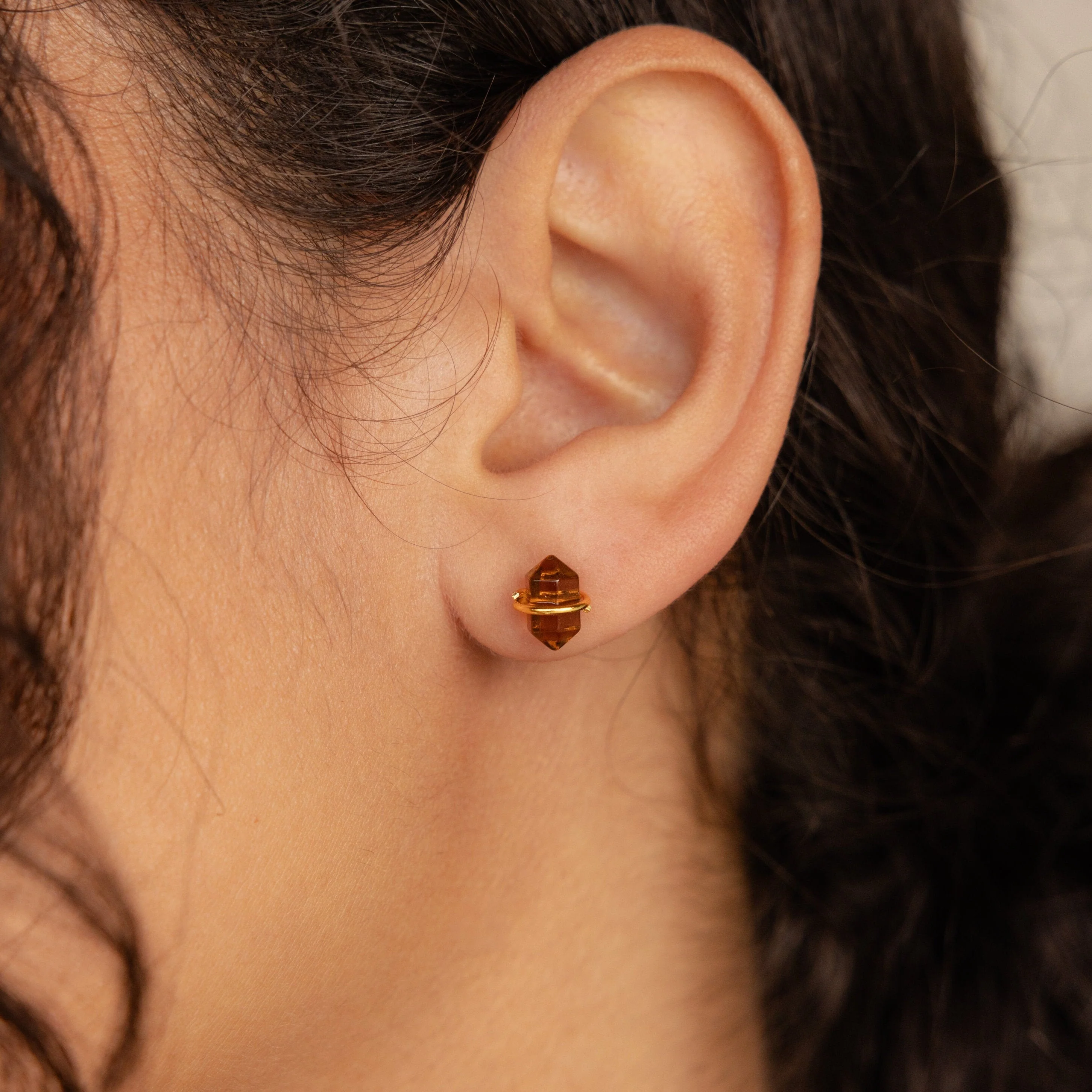 Herkimer Smoky Quartz Studs - Image 2