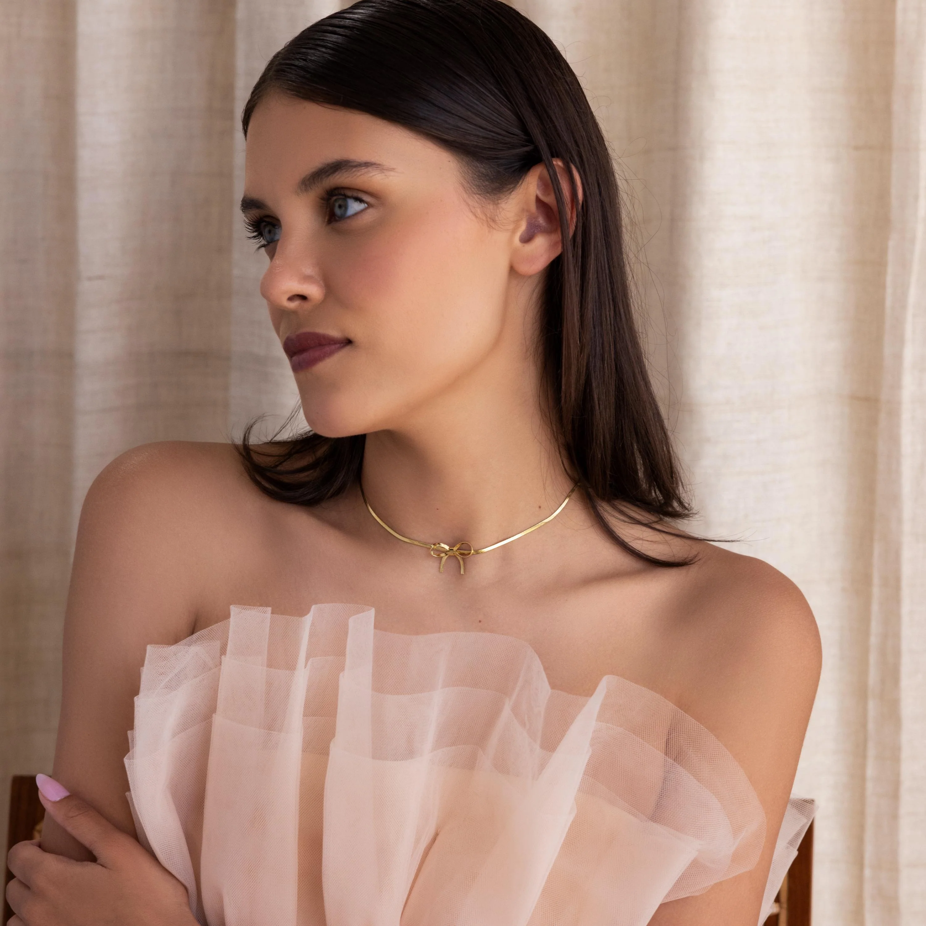 Herringbone Bow Necklace - Image 5
