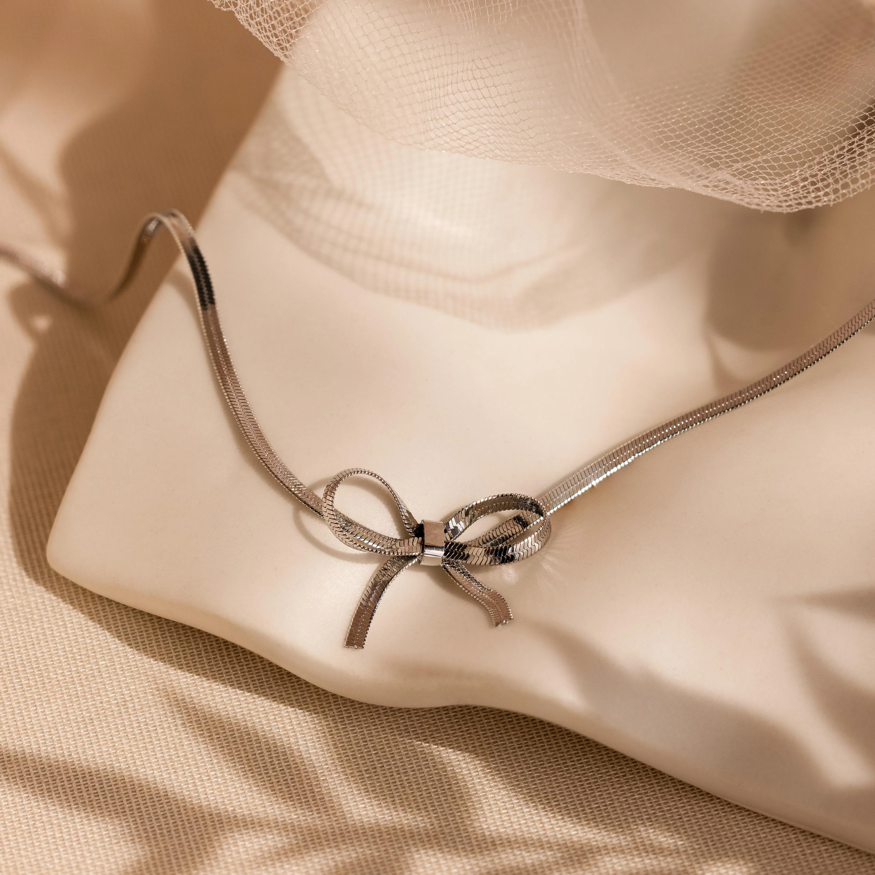 Herringbone Bow Necklace - Image 6