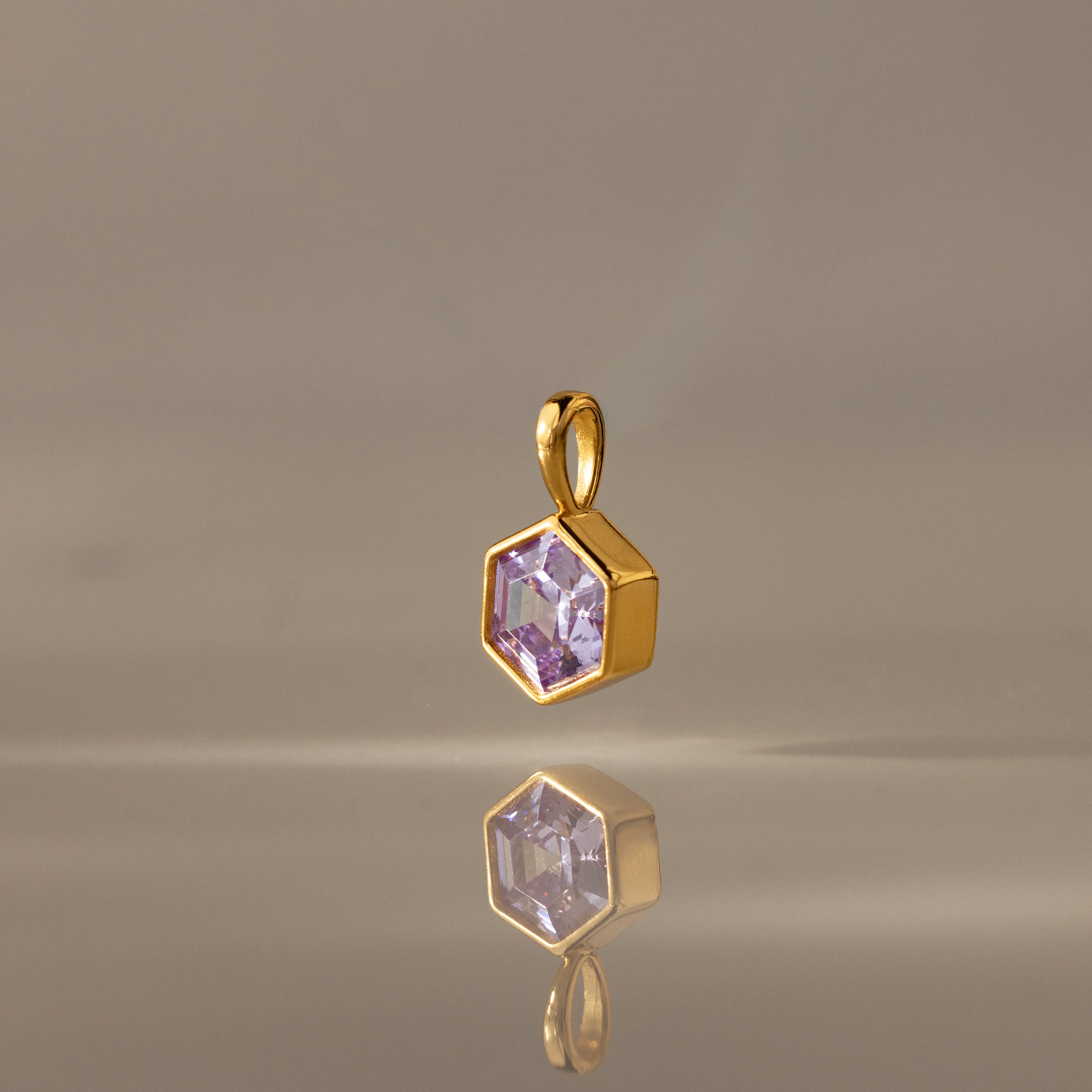 Hexagon Alexandrite Charm