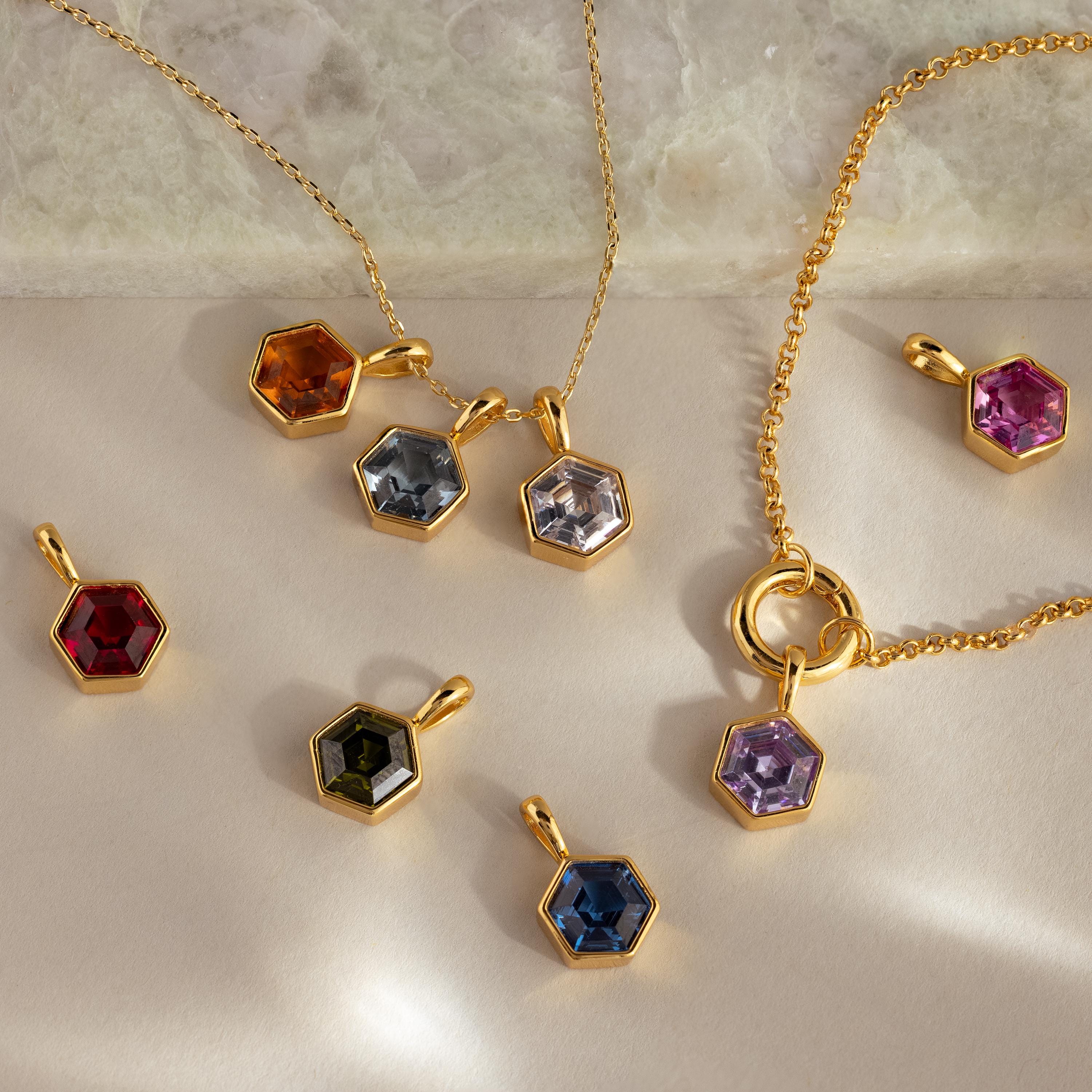 Hexagon Birthstone Charm - Image 5