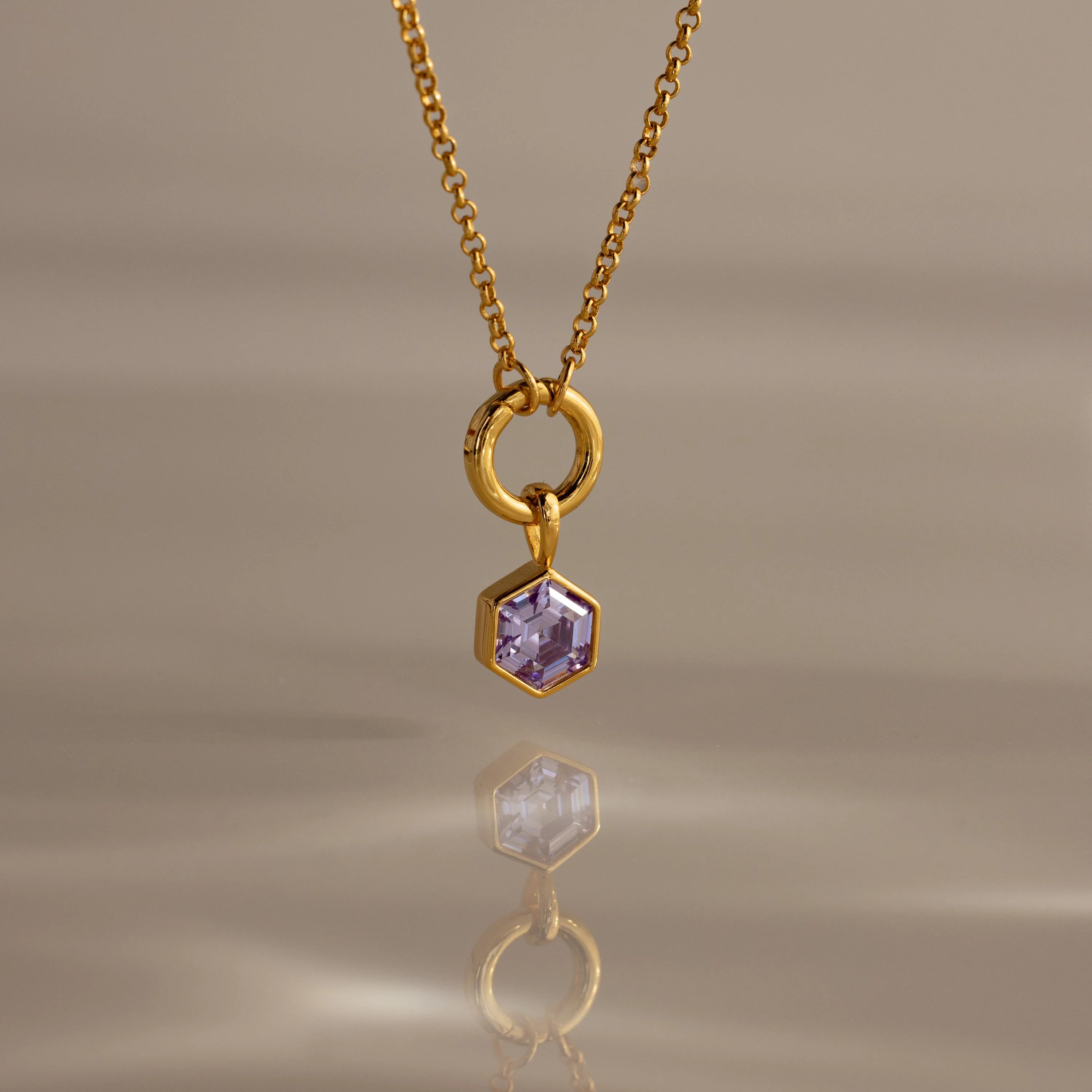 Hexagon Birthstone Charm - Image 3